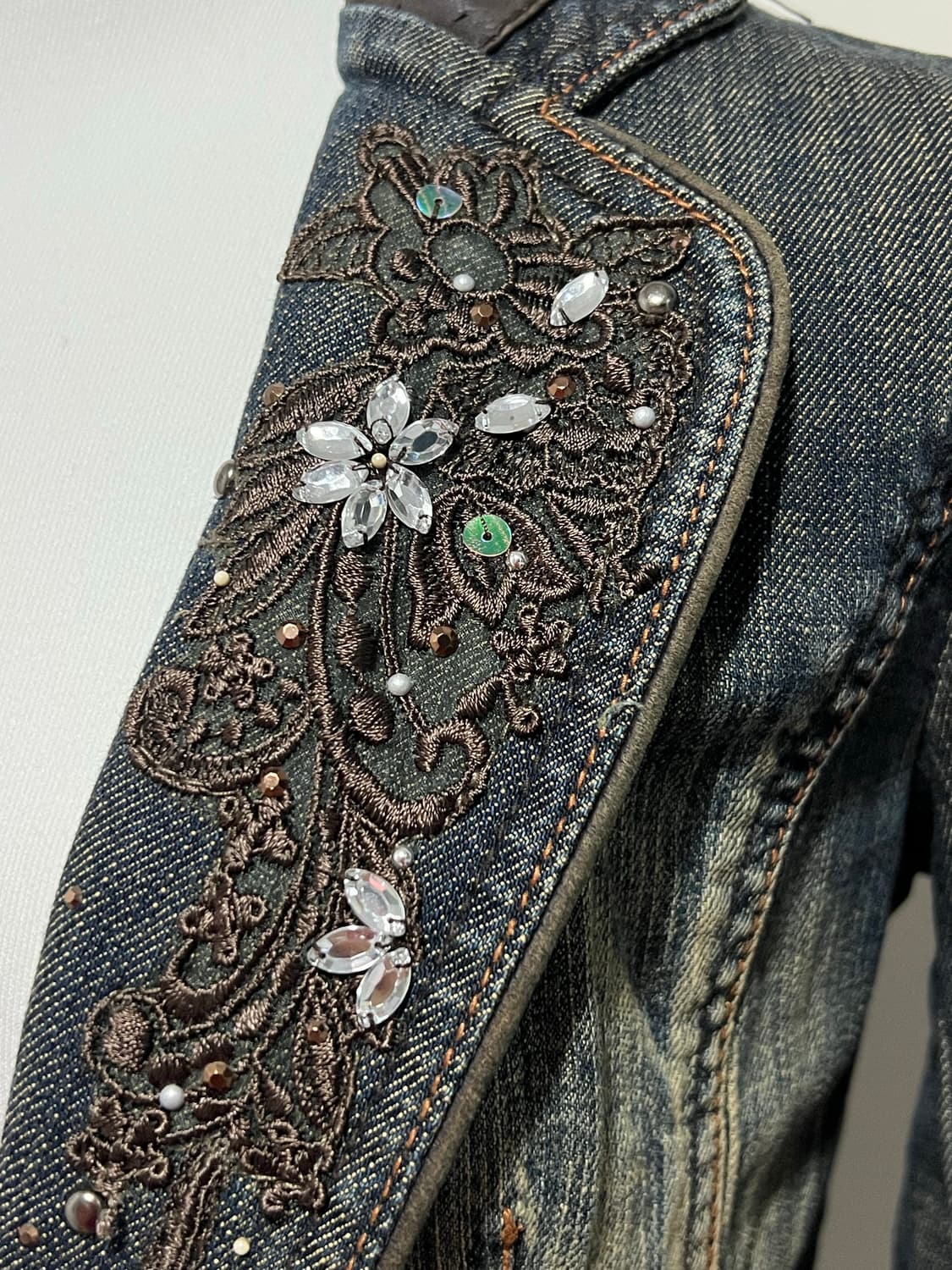 자수 디테일 청자켓 상품이미지6