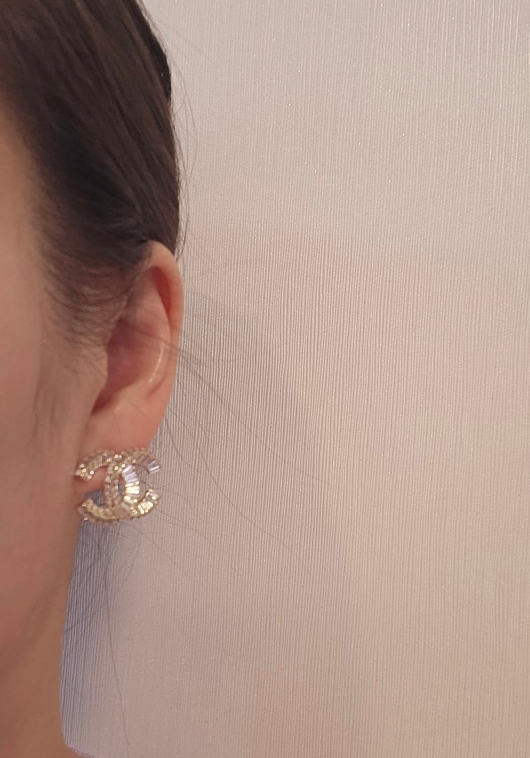 샤넬 크라스탈장식 샴페인골드 스터드 귀걸이 업사이클링 상품이미지7