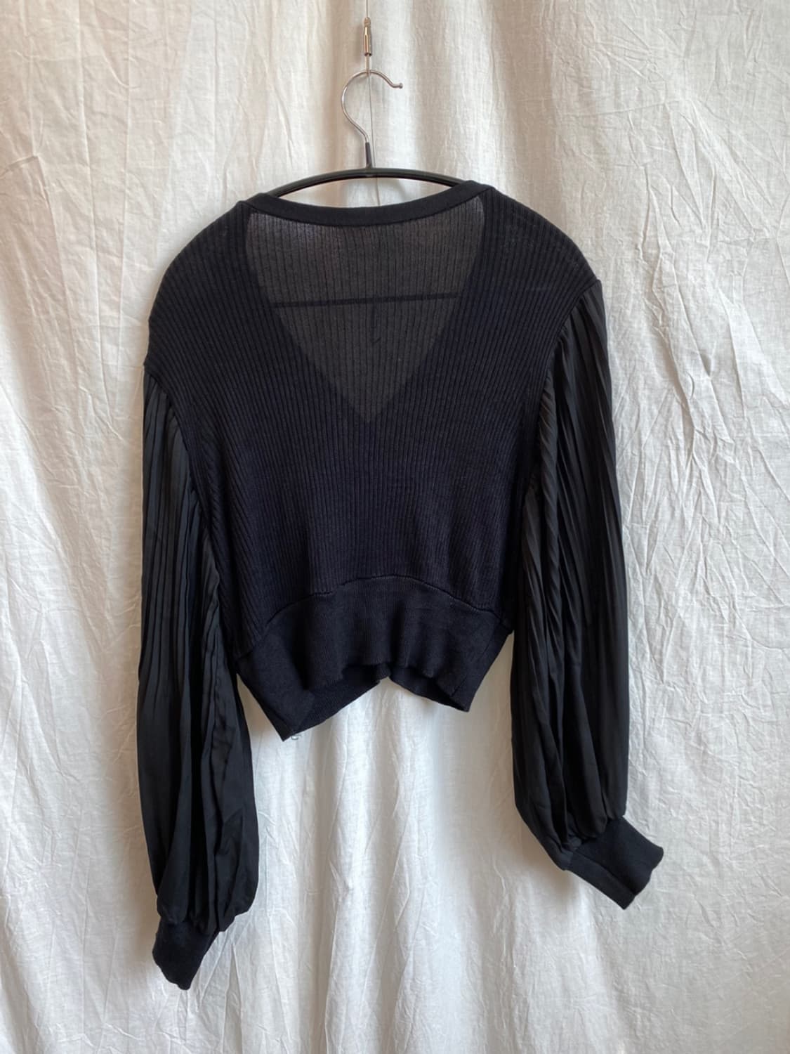 GRL블랙플리츠소매가디건(M) 상품이미지2