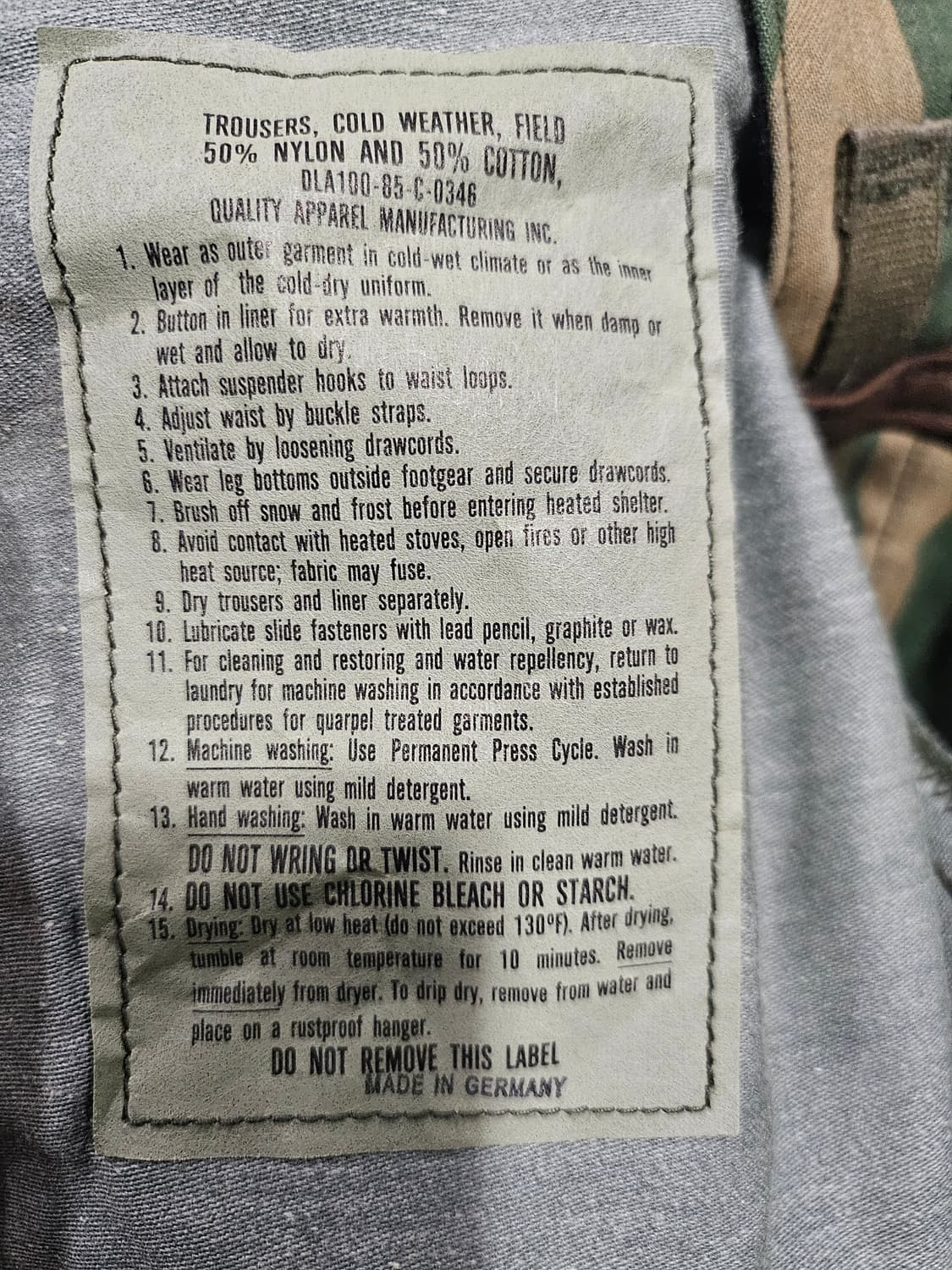 80s 미군오리지날 우드랜드 M65 팬츠 데드스탁 +내피셋 상품이미지4