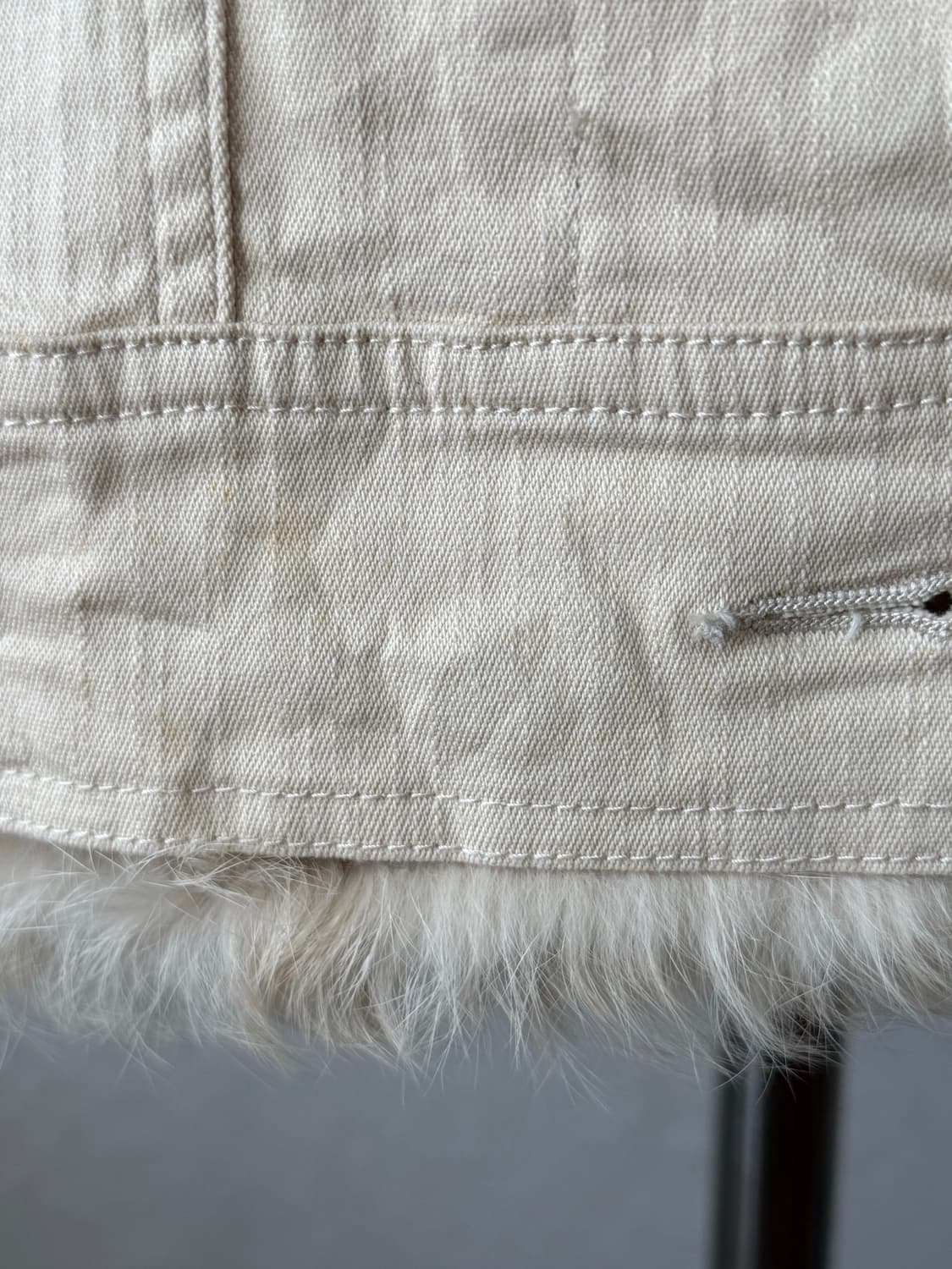 퍼 탈부착 화이트 코튼 자켓 상품이미지4