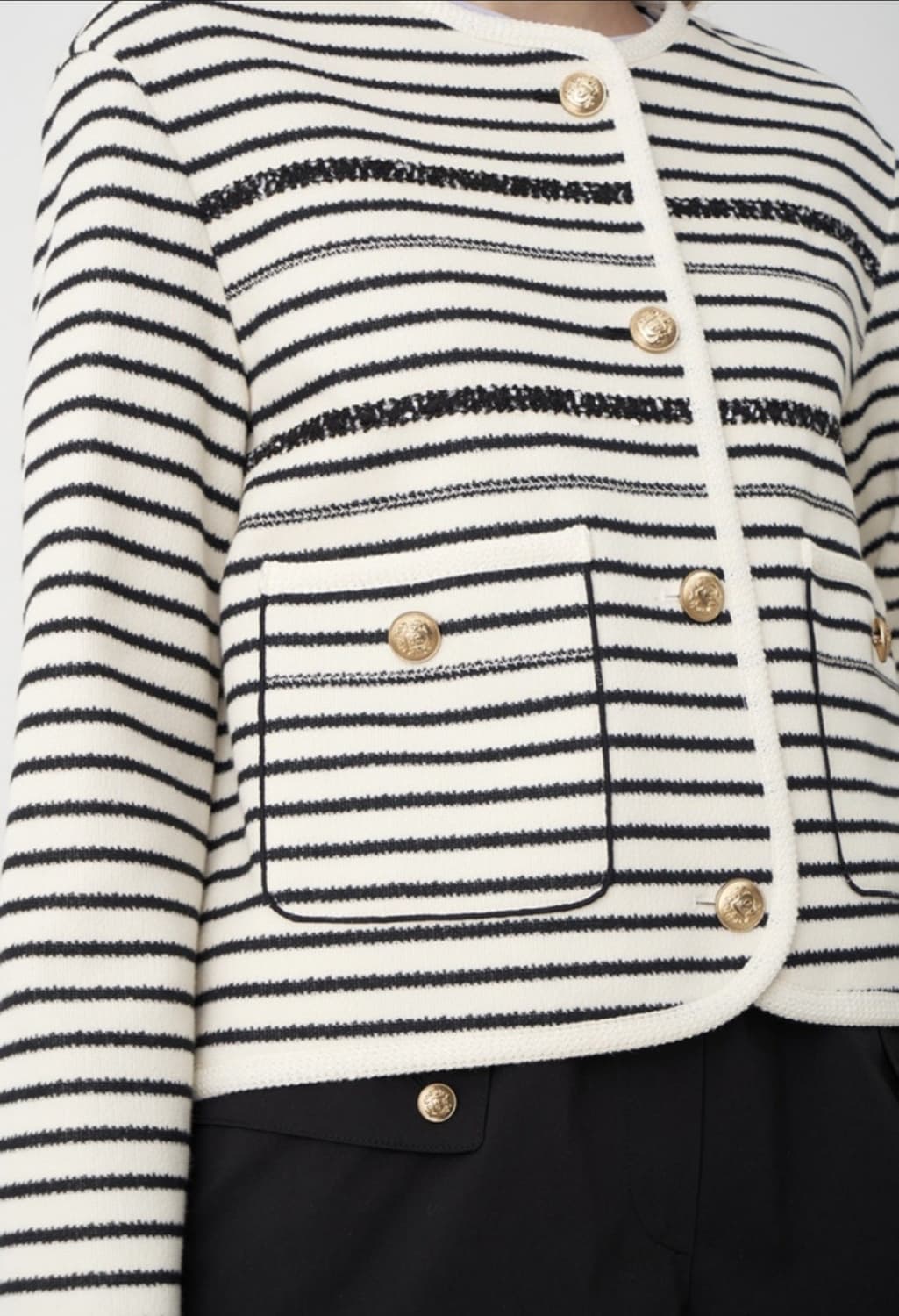 SJSJ 버튼 스트라이프 자켓 44사이즈 상품이미지5