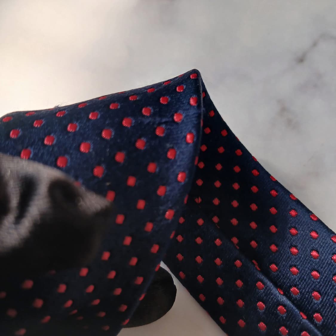 닥스 실크 네이비 도트 패턴 넥타이 8.1cm A+등급 E814 상품이미지9