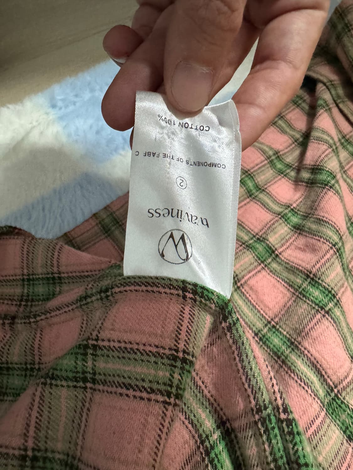 [2]웨이비니스 핑크 멜론 체크 셔츠 상품이미지5