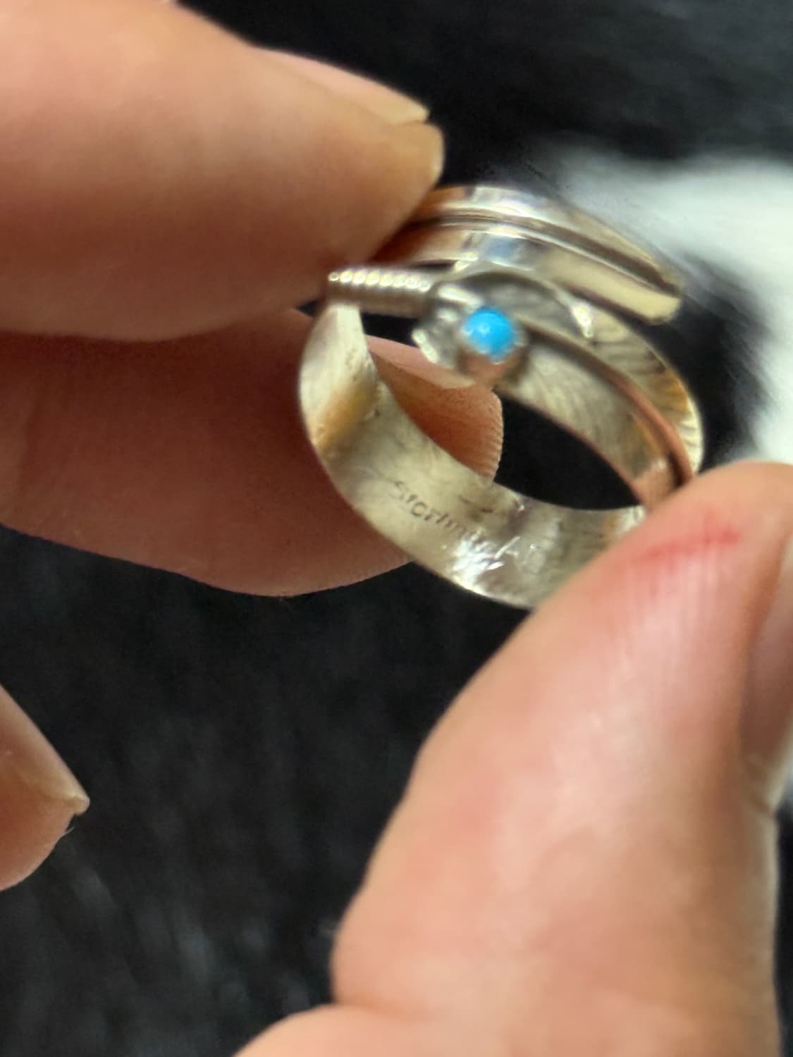 터키석 깃털 반지 925 실버 상품이미지2