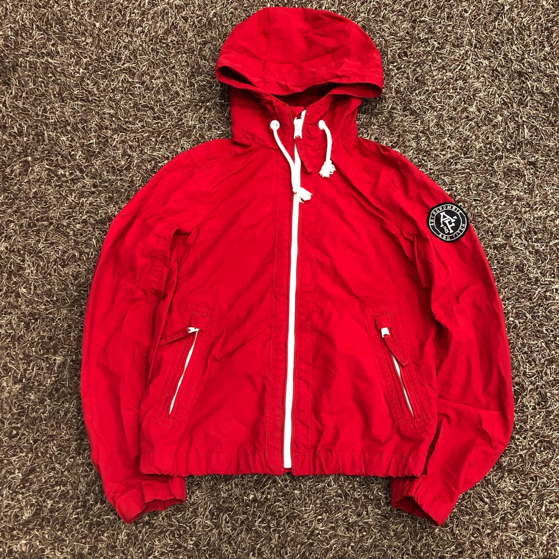 아베크롬비 레드 바람막이 후드집업 자켓 상품이미지1