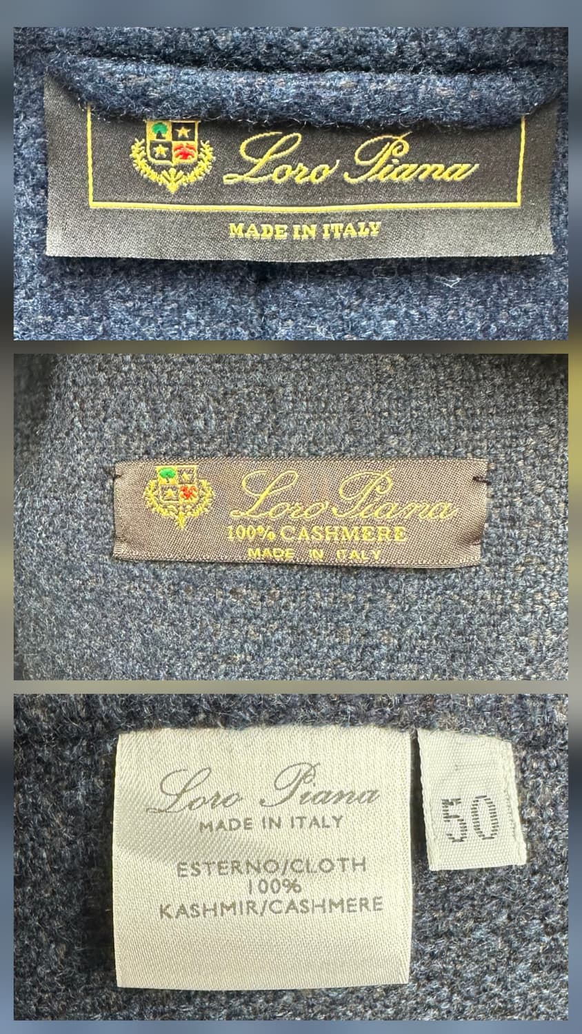 로로피아나 스파냐 캐시미어100 투톤 자켓 50사이즈(105) 판매 상품이미지7