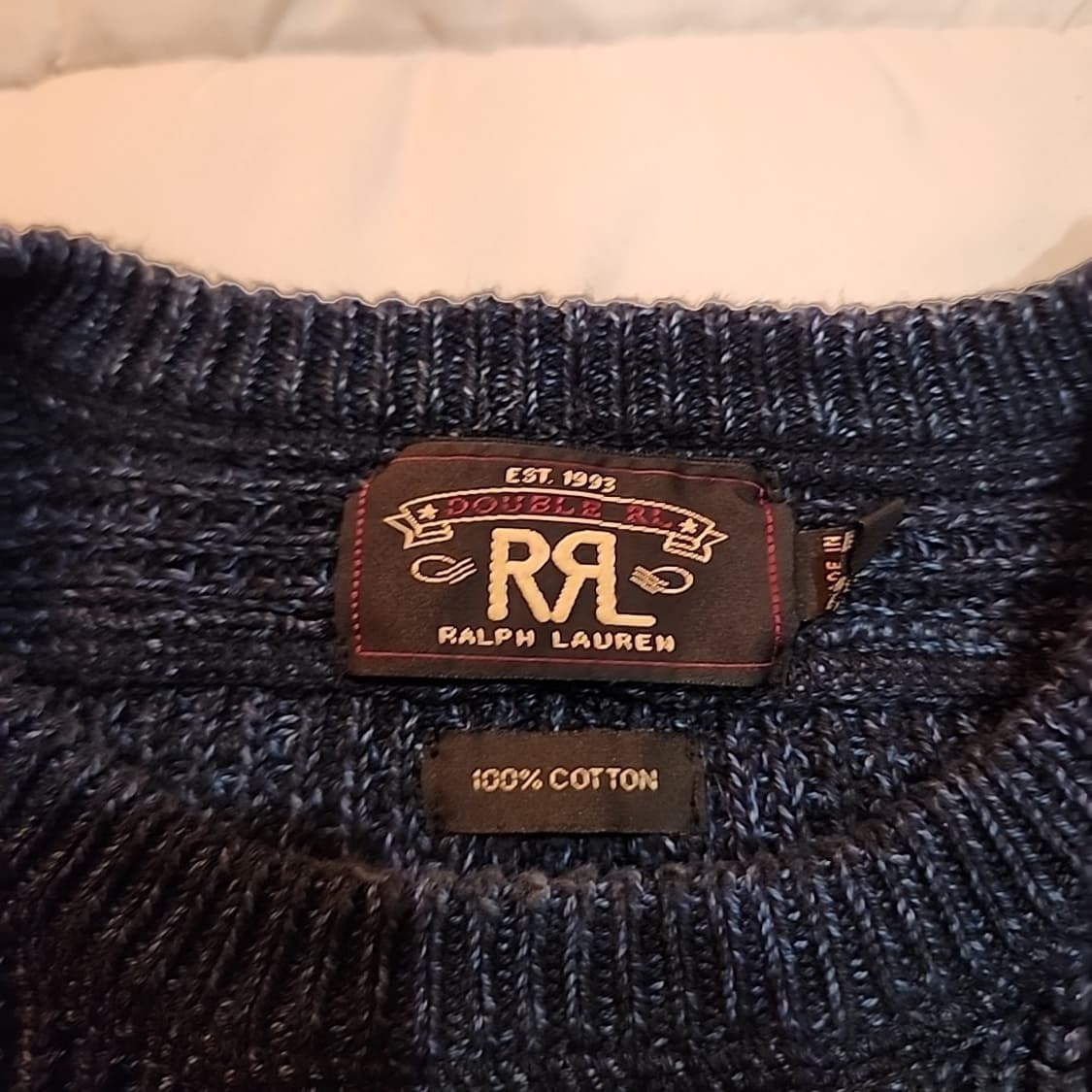 랄프로렌 RRL 인디고 와플 니트 크루넥 스웨터 상품이미지2