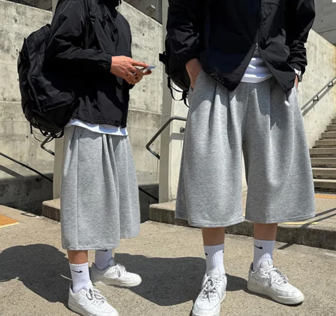 롱기장 바지 [회색+검정] 상품이미지1