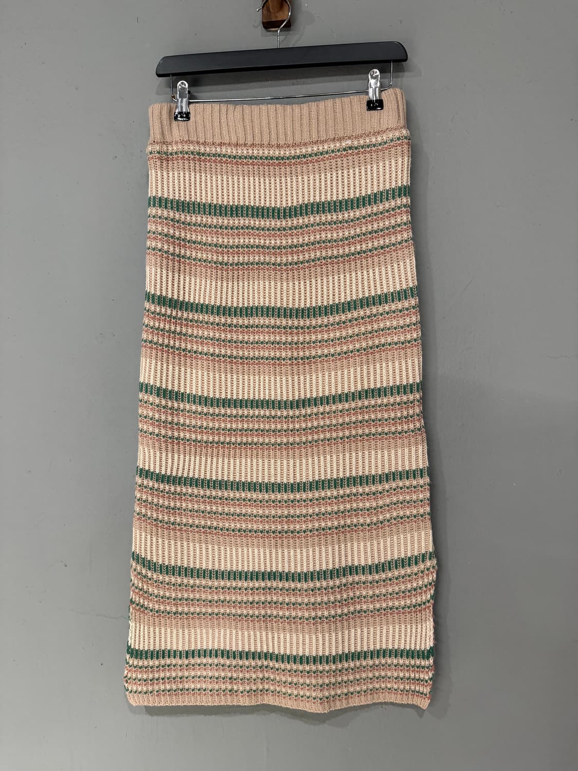 pink stripe pattern slit knit skirt 상품이미지4