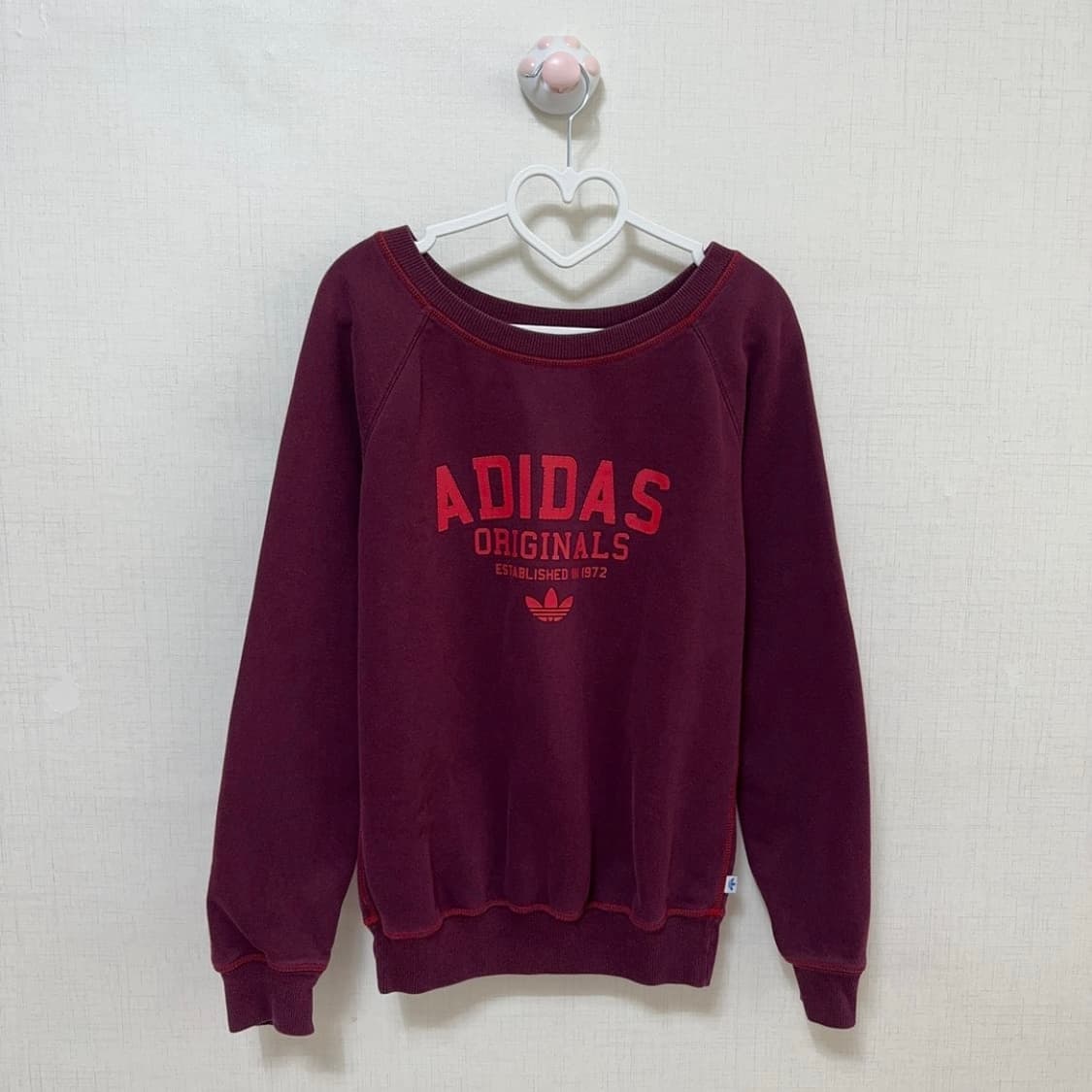 빈티지 아디다스 버건디 맨투맨 상품이미지3