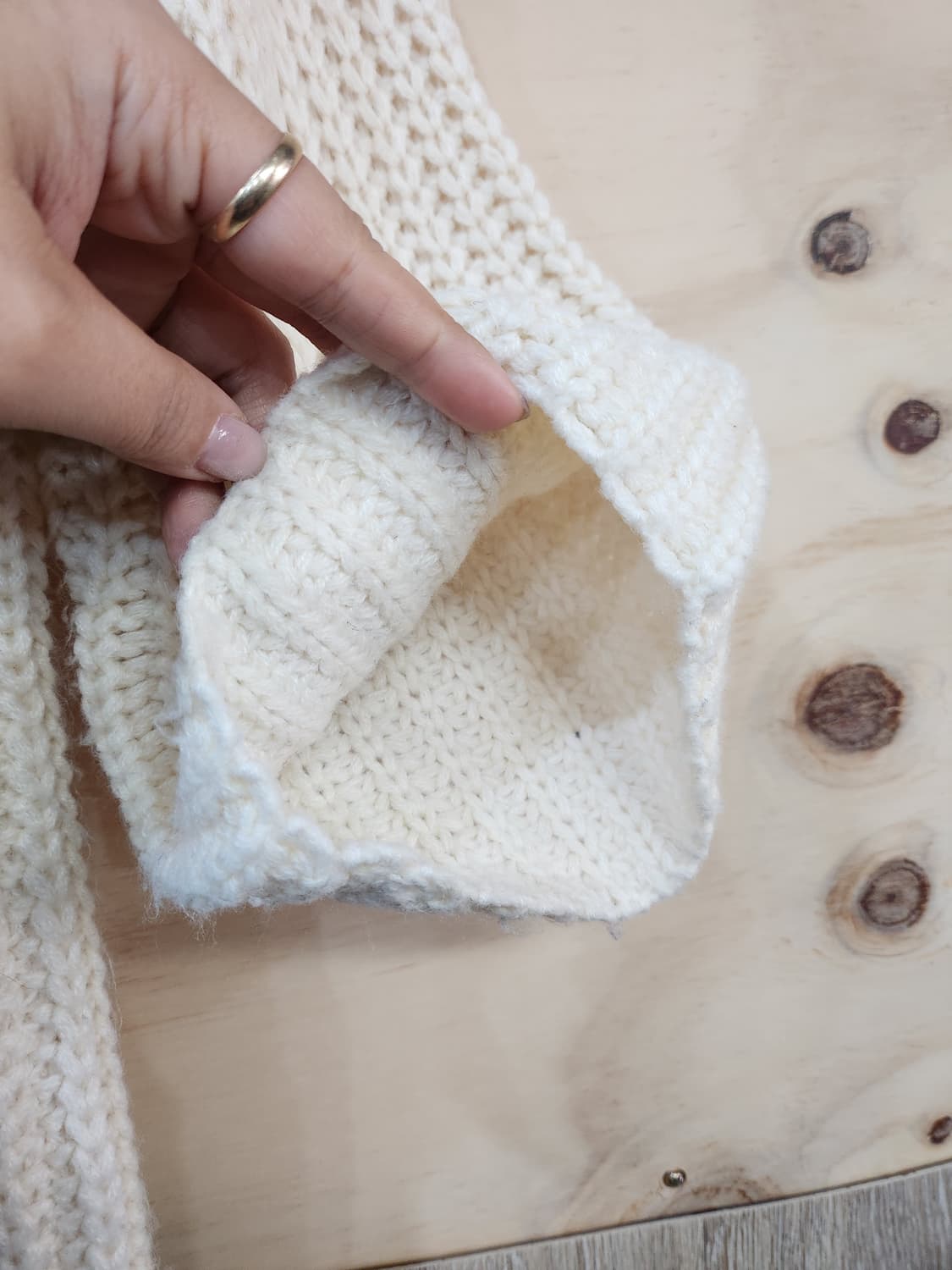 1054) 7부 스트라이프 루즈핏 니트 상품이미지5