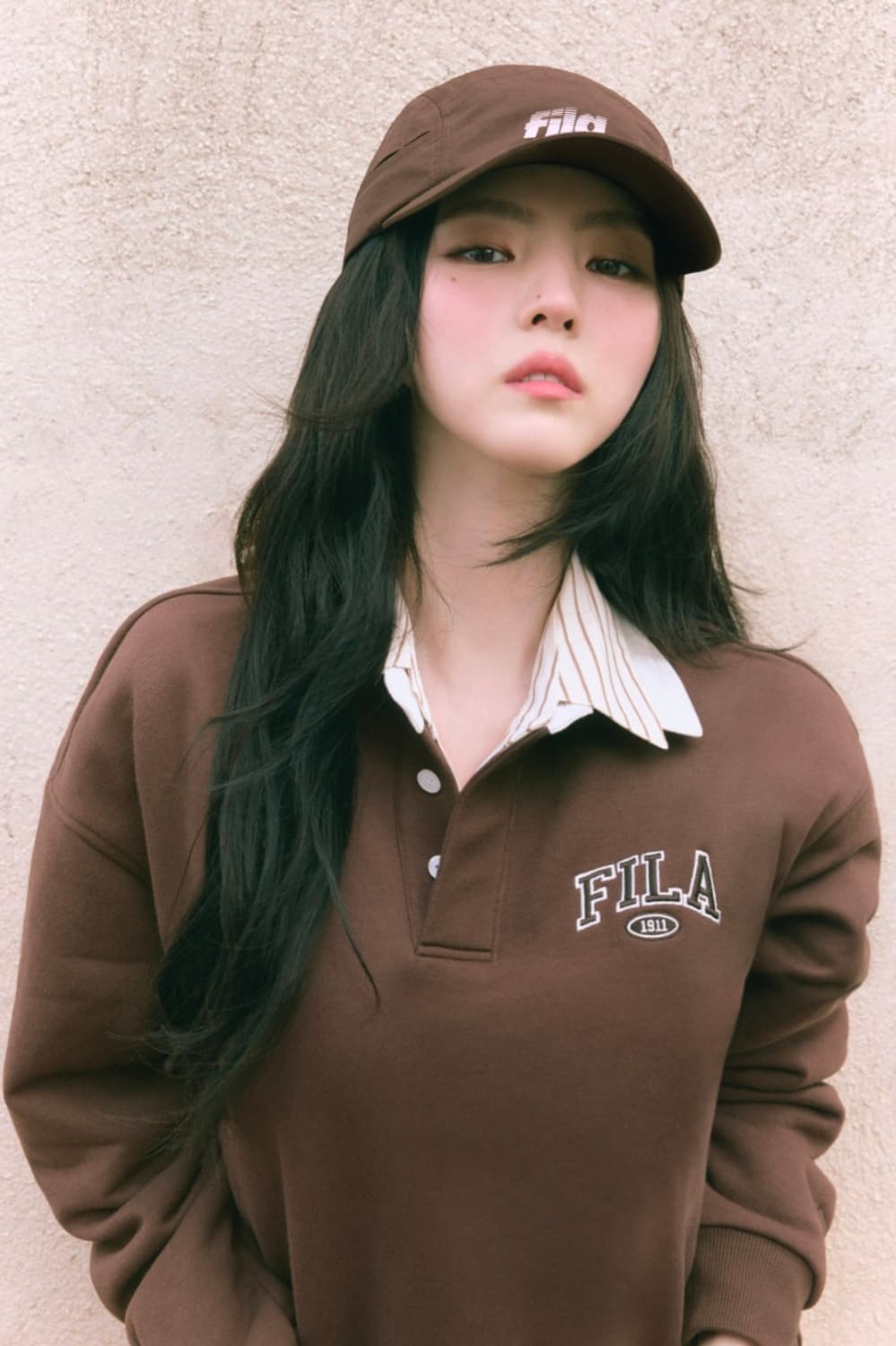 휠라 초코맛 럭비 맨투맨/브라운/강민경,한소희착용 상품이미지1