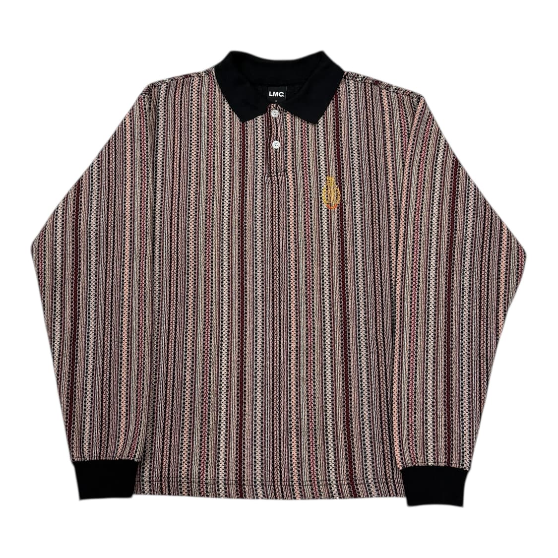 LMC 크레스트 스트라이프 롱슬리브 폴로 니트 카라티 S 상품이미지1
