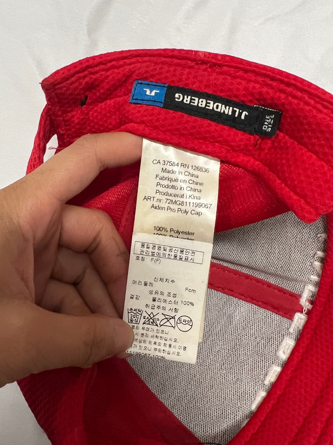 (OS) 제이린드버그 골프 볼캡 레드 상품이미지3