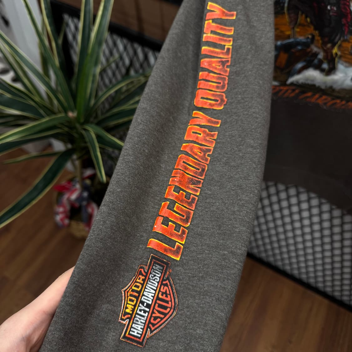 할리데이비슨 후드 집업 후면 아우터 뱅크스 해적 프린팅 포인트 차콜 상품이미지7