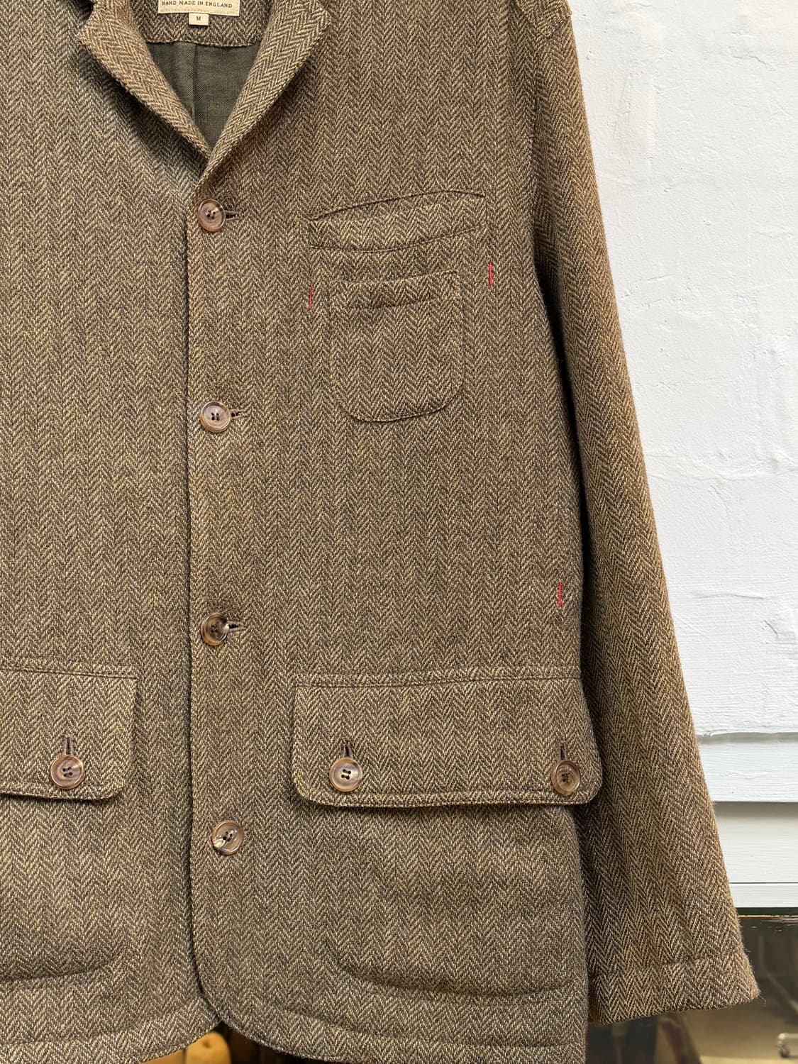Cro Jack 브라운 헤링본 울 트위드 자켓 M 상품이미지3