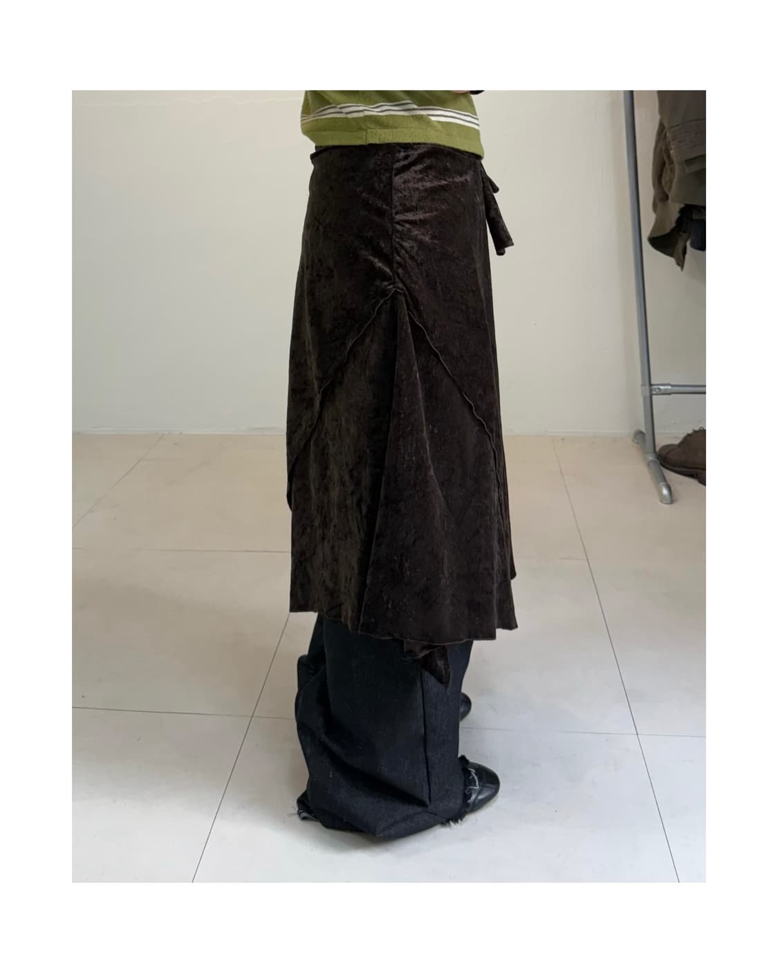 빈티지 벨벳 스커트 상품이미지1