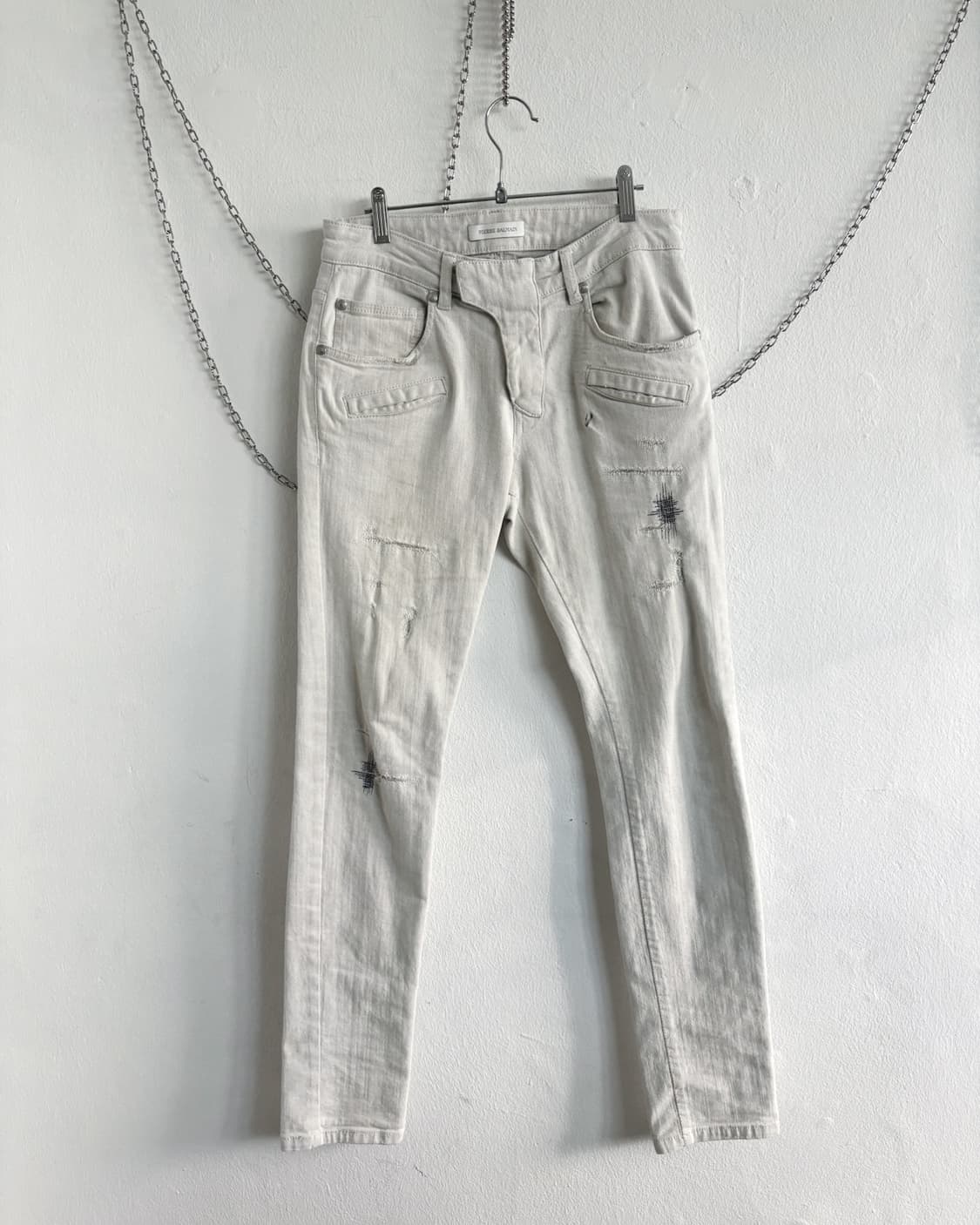 발망 디스트로이드 그런지 화이트 바이커진 상품이미지3