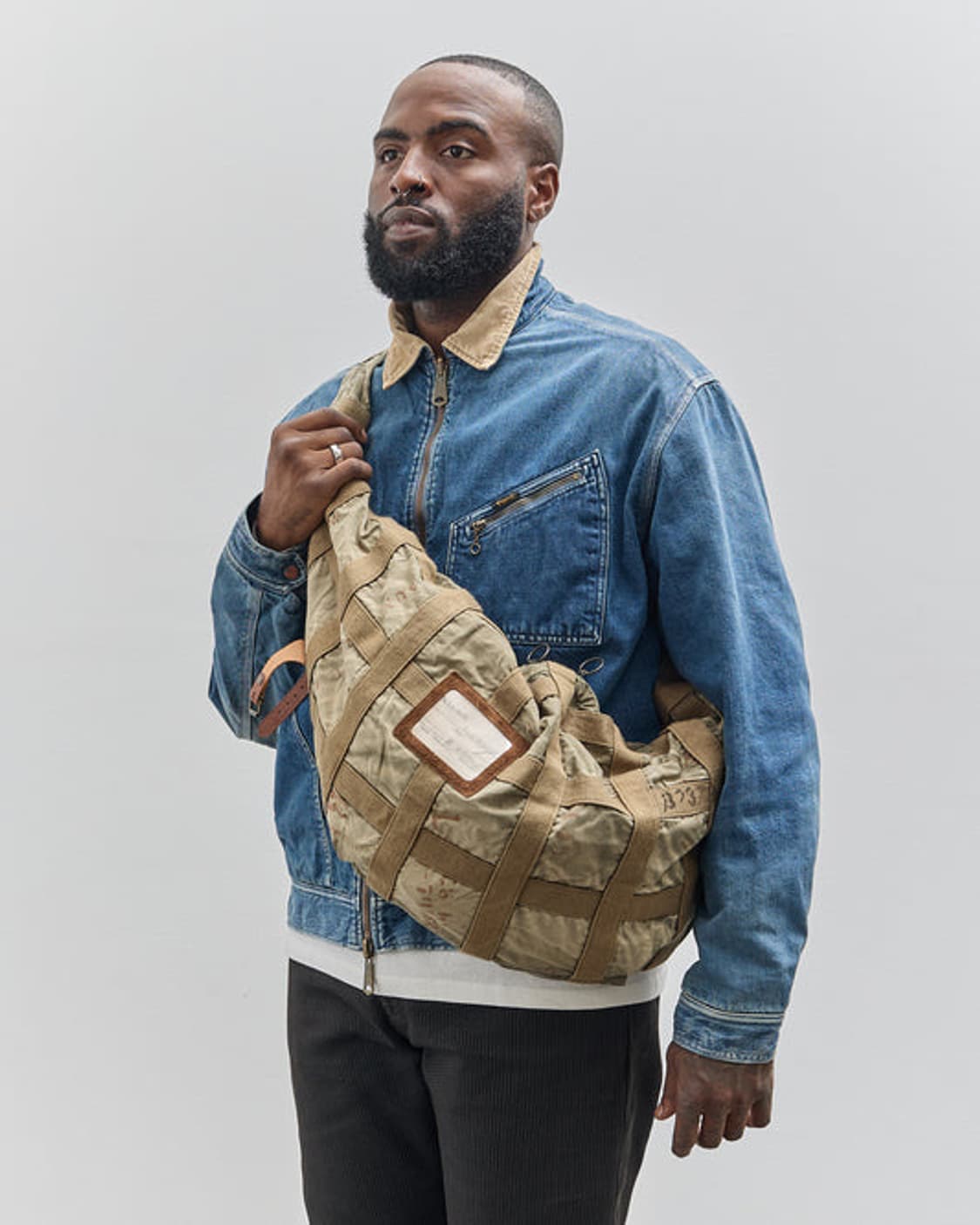 캐피탈 스너프킨 코튼 레더 프리스너 크래프트 백 카키 상품이미지2