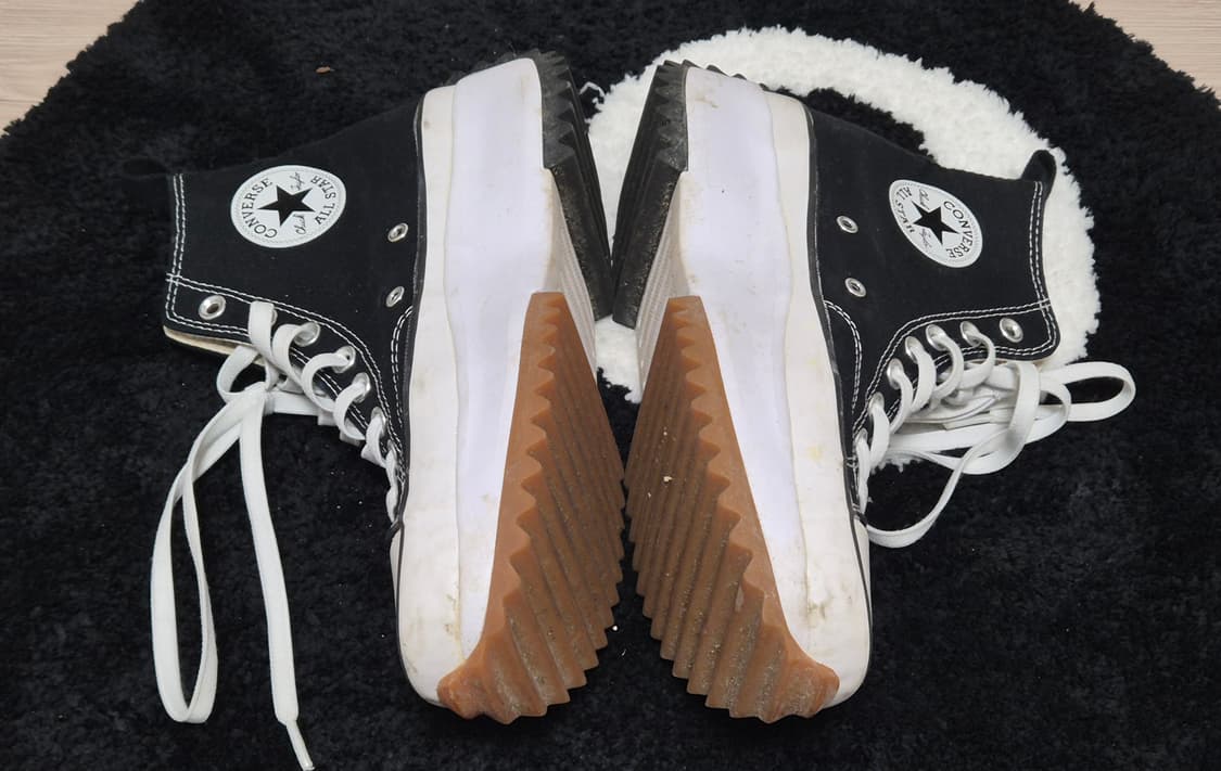 컨버스 런스타 하이크 하이 블랙 화이트 검 상품이미지2