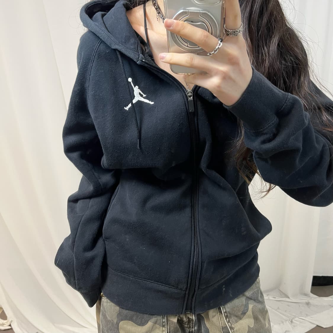 Jordan Black Hood Zip-up 상품이미지3