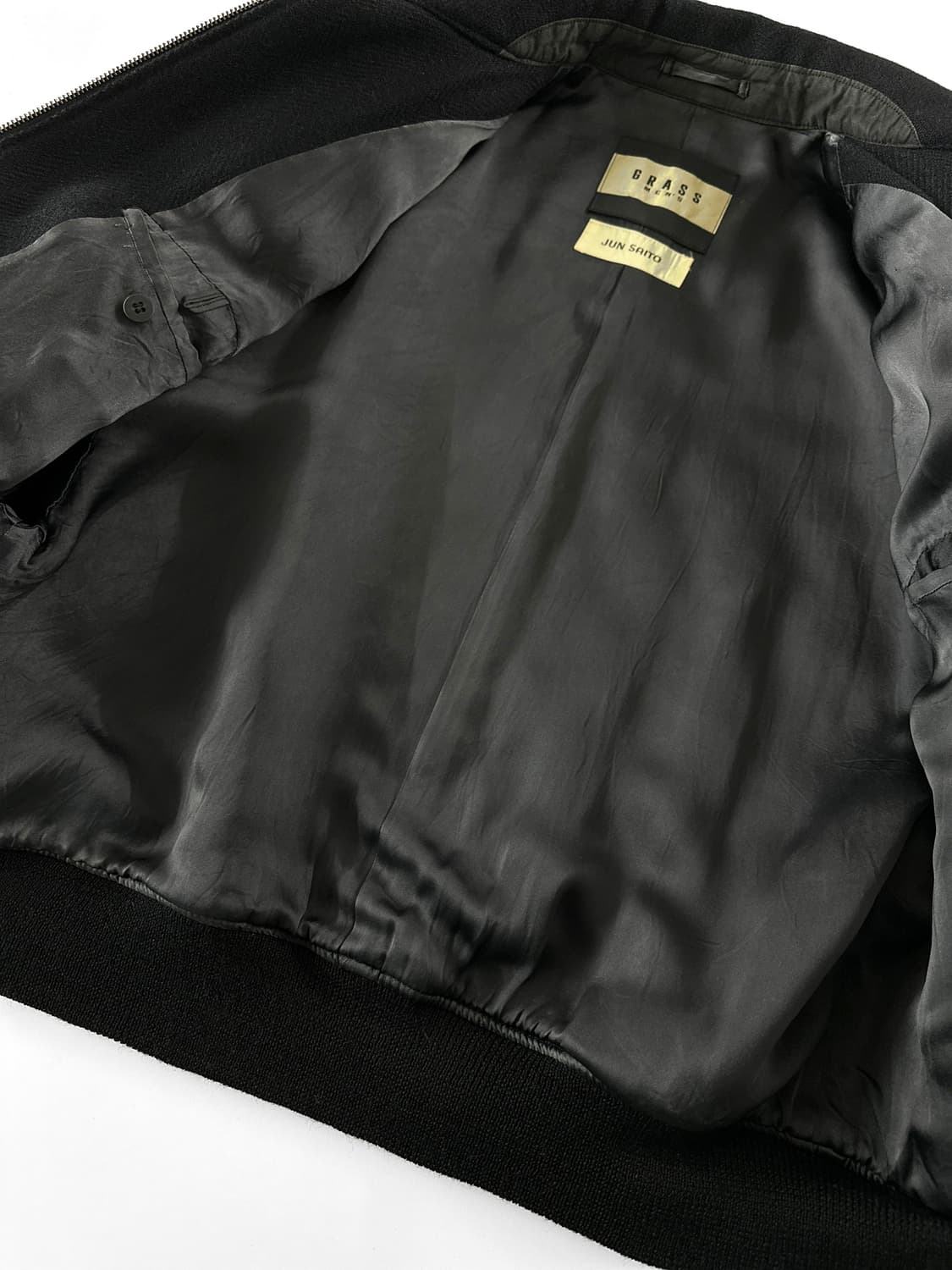 80~90s GRASS Men’s 헤링본 울 봄버 자켓 상품이미지6