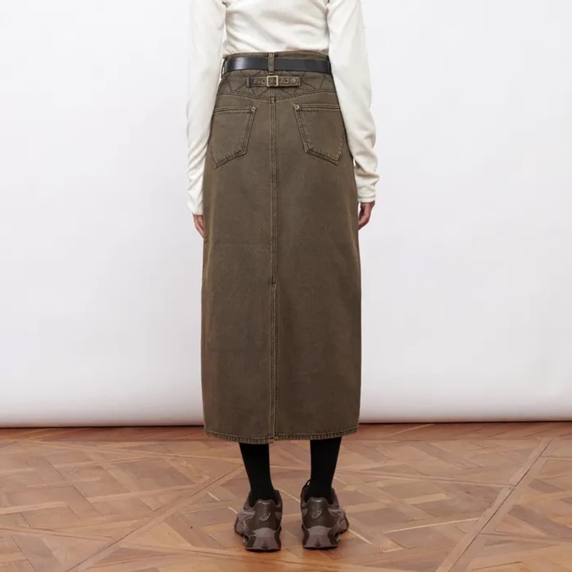 기준 스티치 데님 스커트 상품이미지2