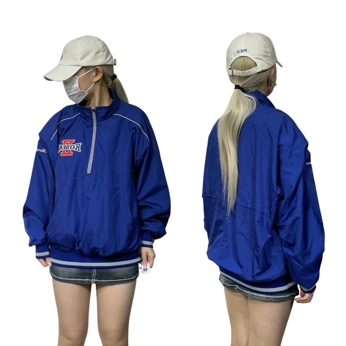 미즈노 블루 아노락 트랙 자켓 L 상품이미지1