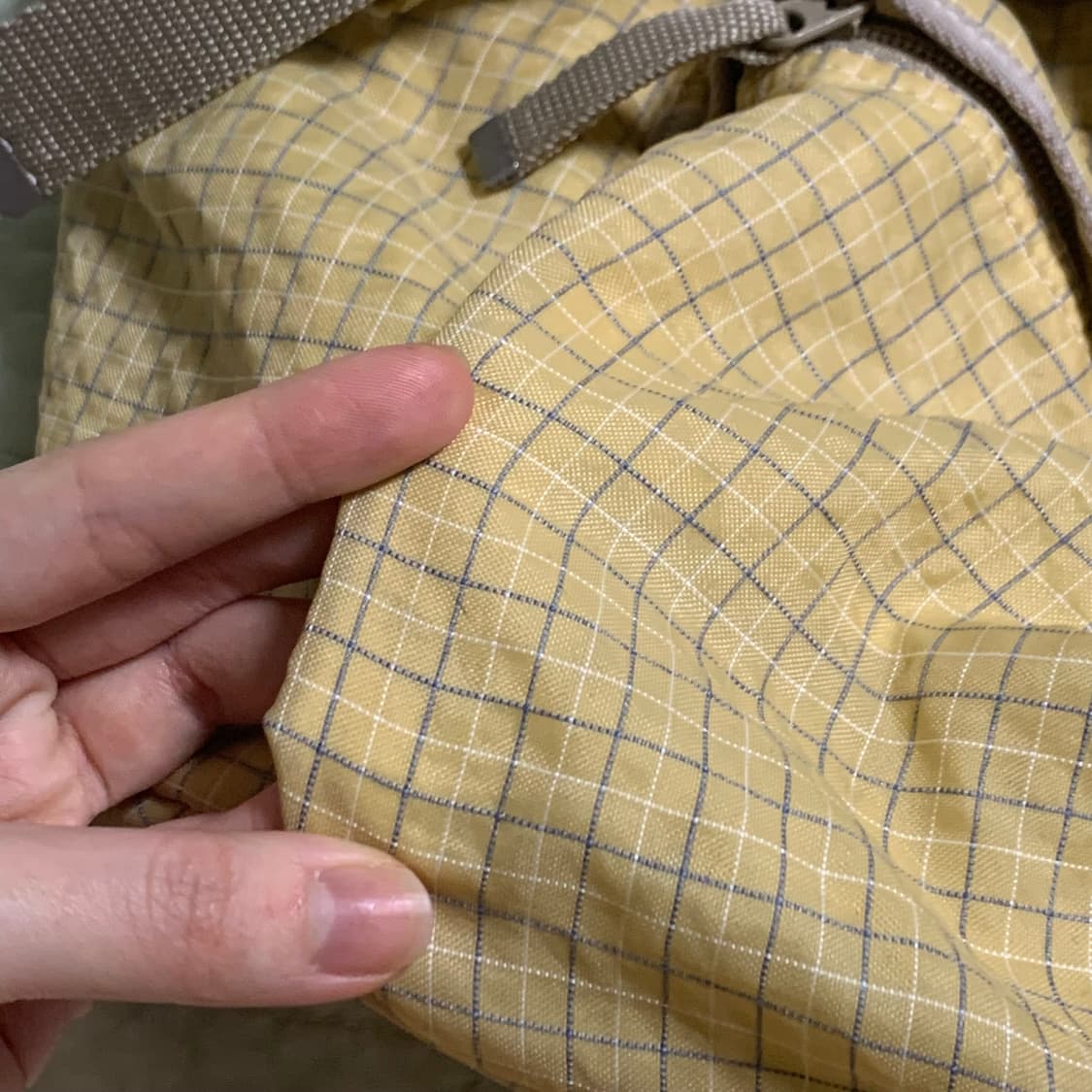 키링 X) 베네통 푸딩 체크 백팩 모리걸 하구미 빈티지 상품이미지6