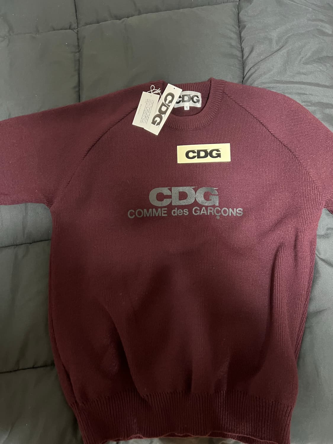 CDG 니트 버건디 XL 상품이미지3