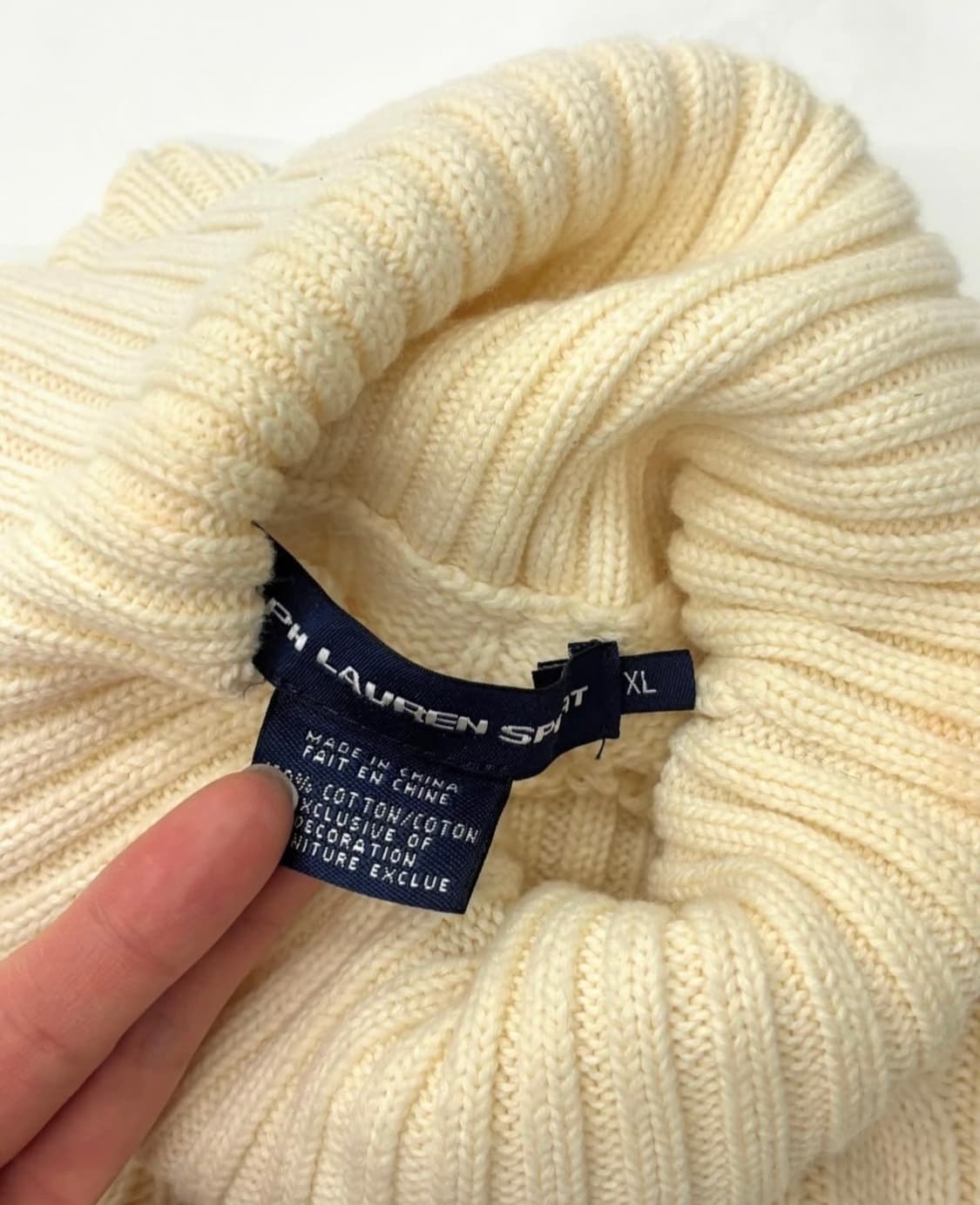 🤍 폴로 랄프로렌 터틀넥 아이보리 니트 상품이미지4
