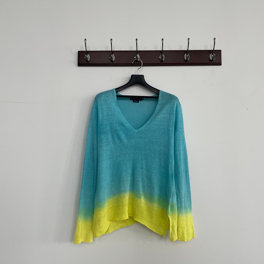 폴로 랄프로렌 V 넥 코튼 그라데이션 니트 미사깔 상품이미지1