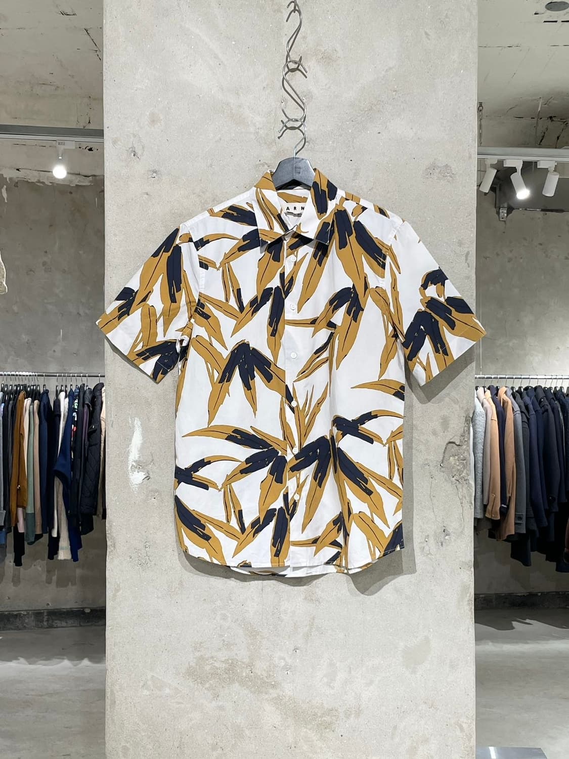 마르니 화이트 리브스 코튼 하프 셔츠 상품이미지1