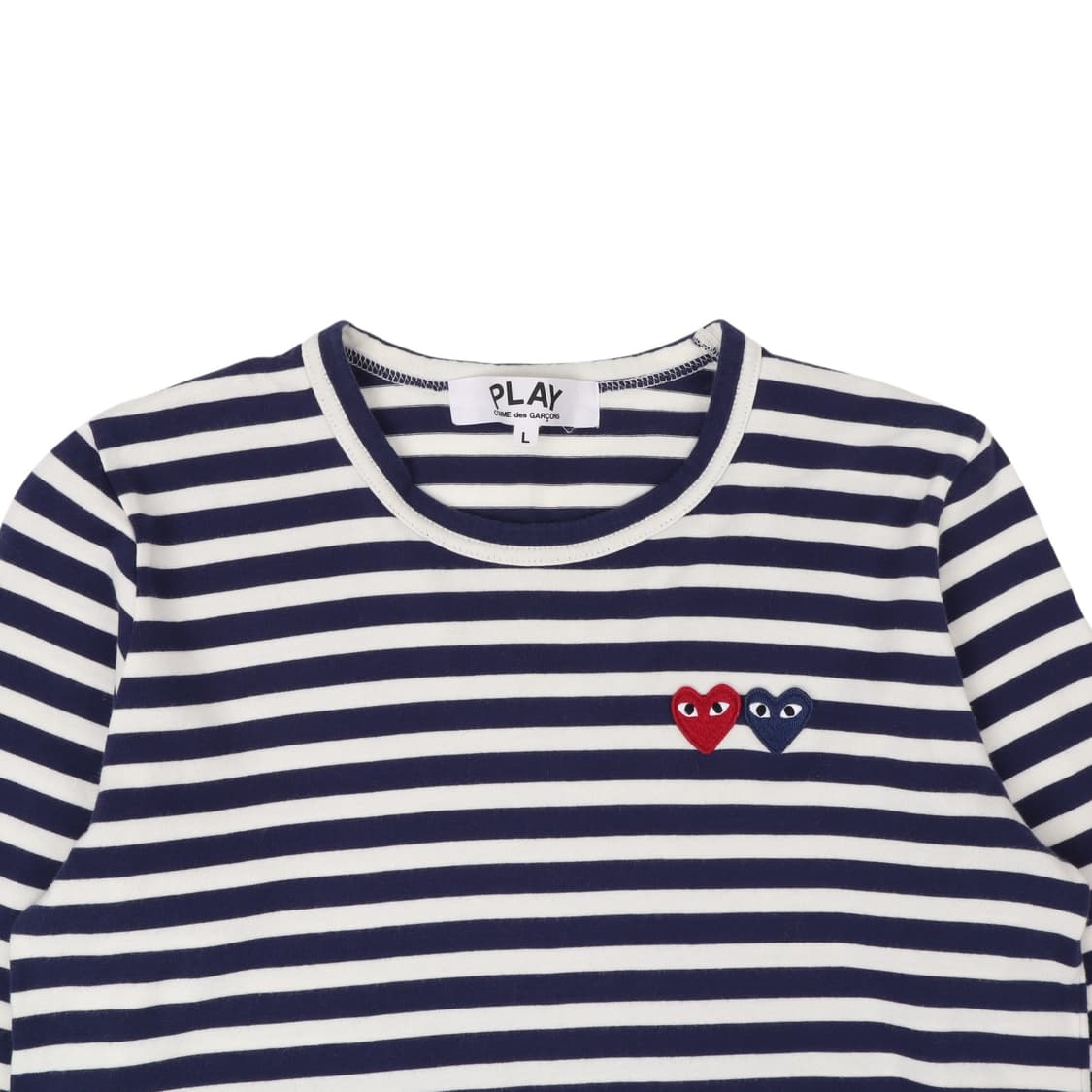 꼼데가르송 더블 하트와펜 스트라이프 보더 롱슬리브 상품이미지2