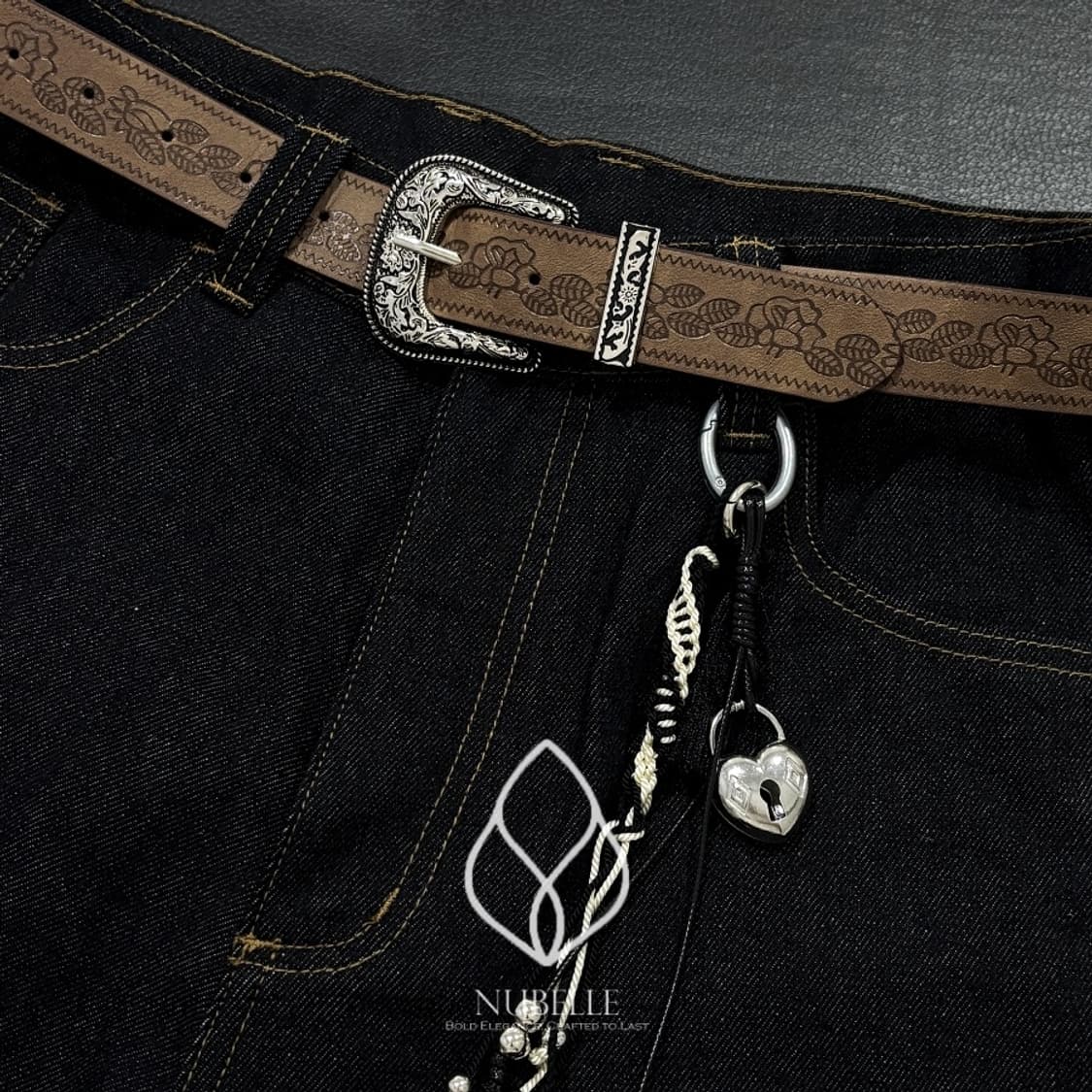 🌗 Ethnic western belt / 에스닉 음각 웨스턴 벨트 상품이미지1