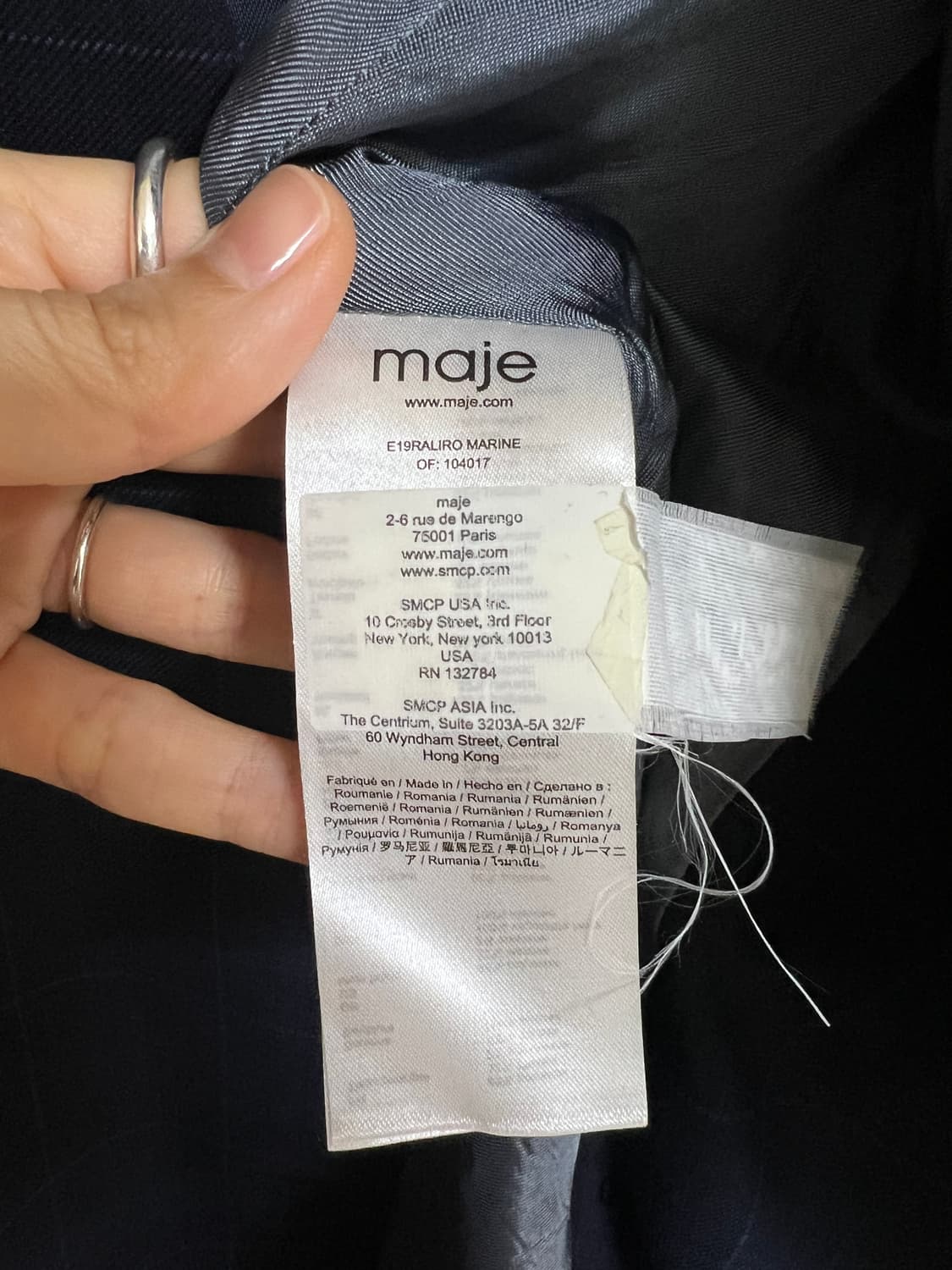 maje 마쥬 체크 노카라 더블 미니 원피스 상품이미지4