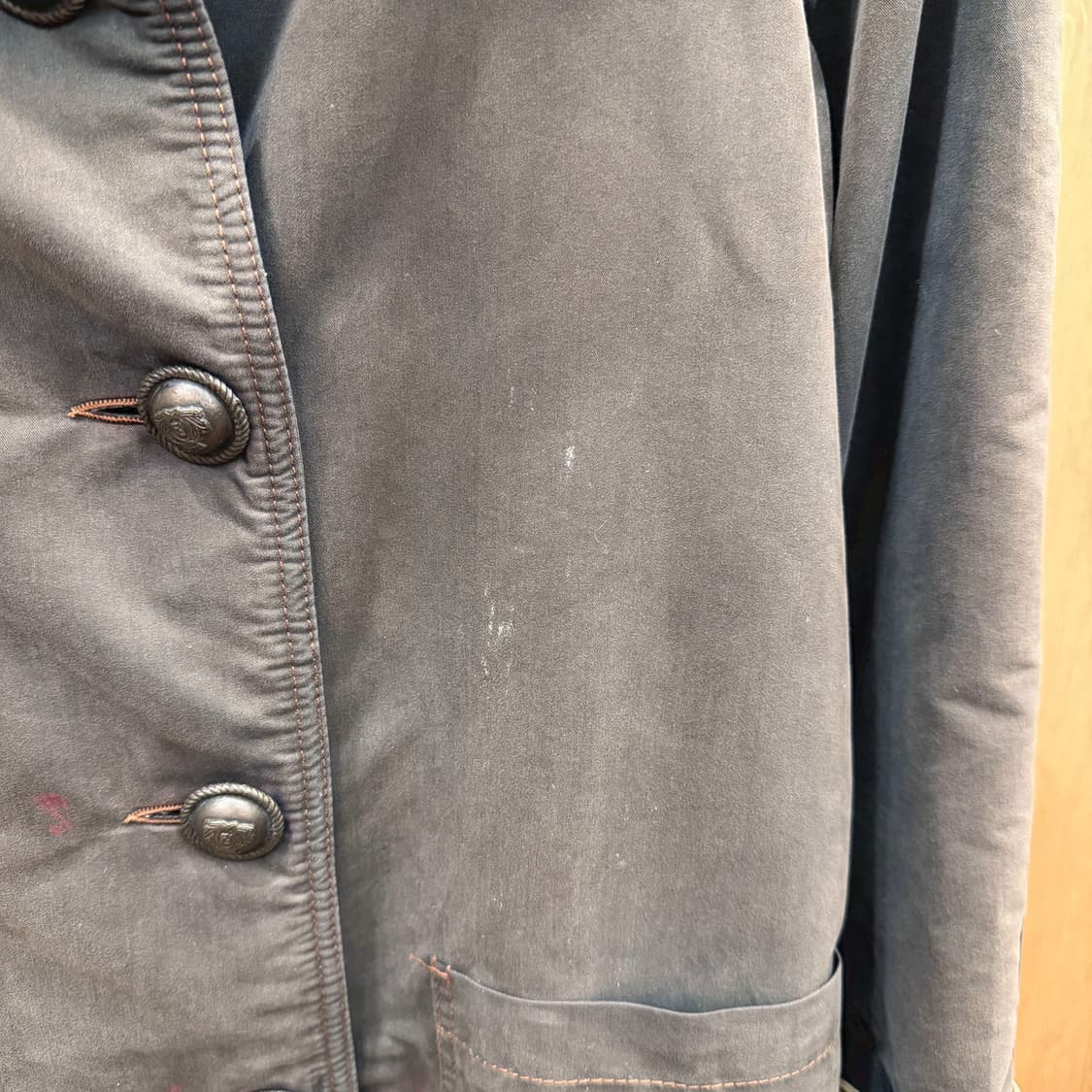 펜디 진스 하프 코트 더블 브레스티드 버튼 패치 포켓 레귤러핏 차콜 상품이미지8