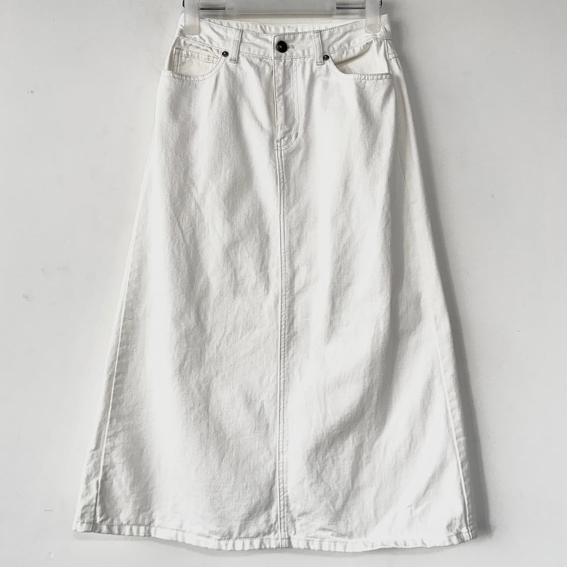 빈폴레이디스 25 화이트 롱 데님 스커트 (26) 상품이미지3