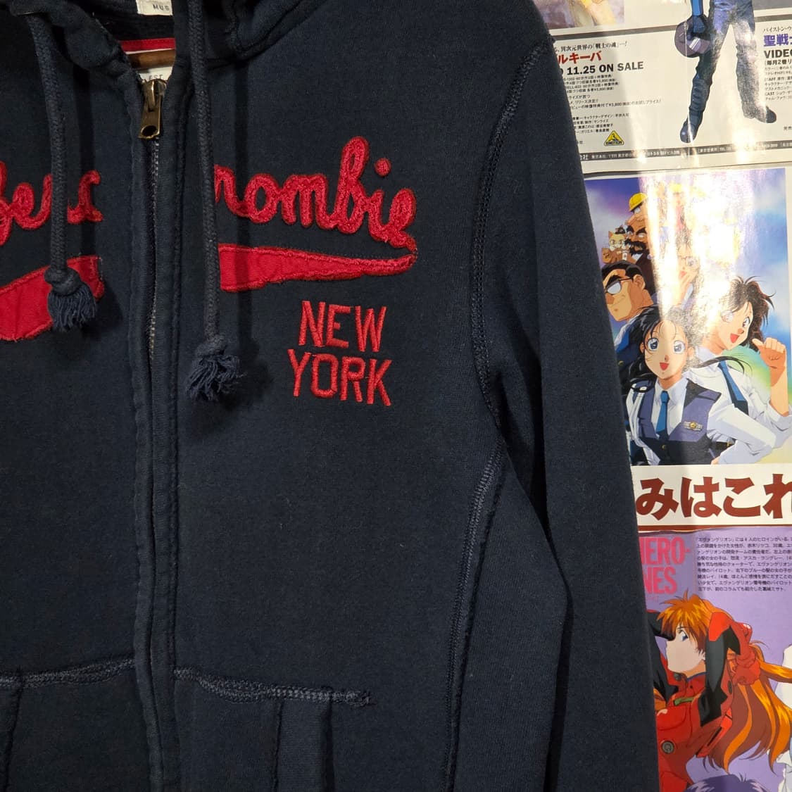 아베크롬비 다크 네이비 기모 후드집업 상품이미지4