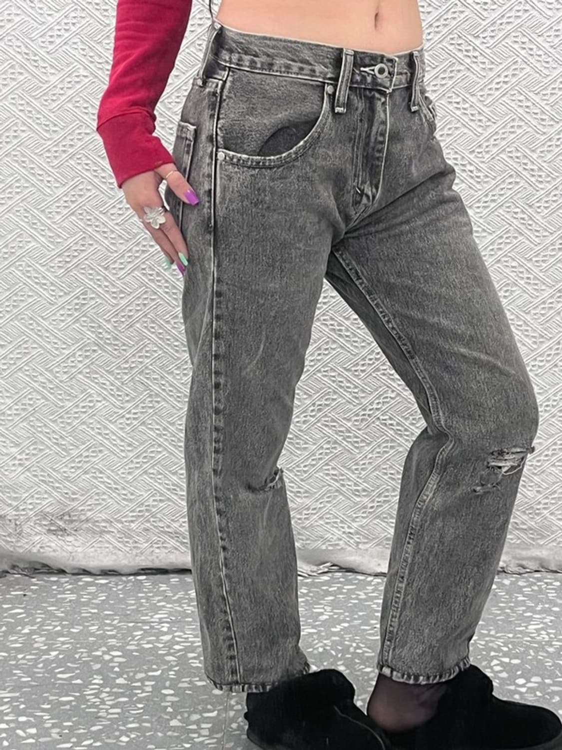 리바이스 실버탭 디스트로이드 흑청 데님팬츠 28인치 C07396 상품이미지2