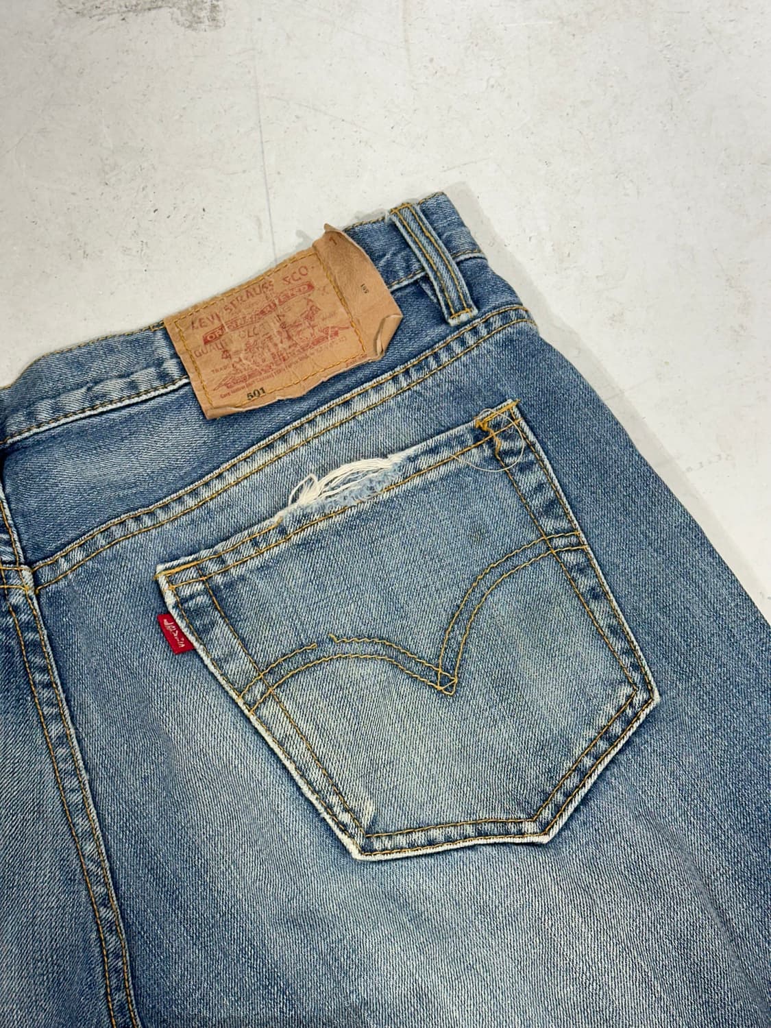 리바이스 501 연청 와이드 데님 팬츠  상품이미지6