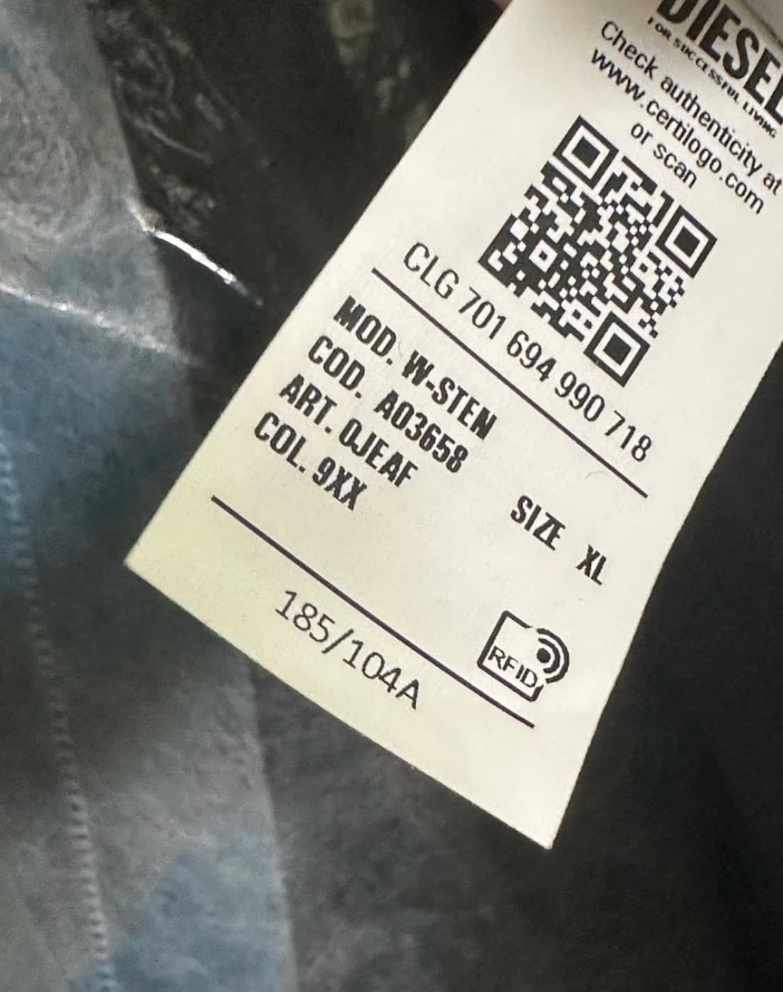 디젤 유광패딩 xl 상품이미지3