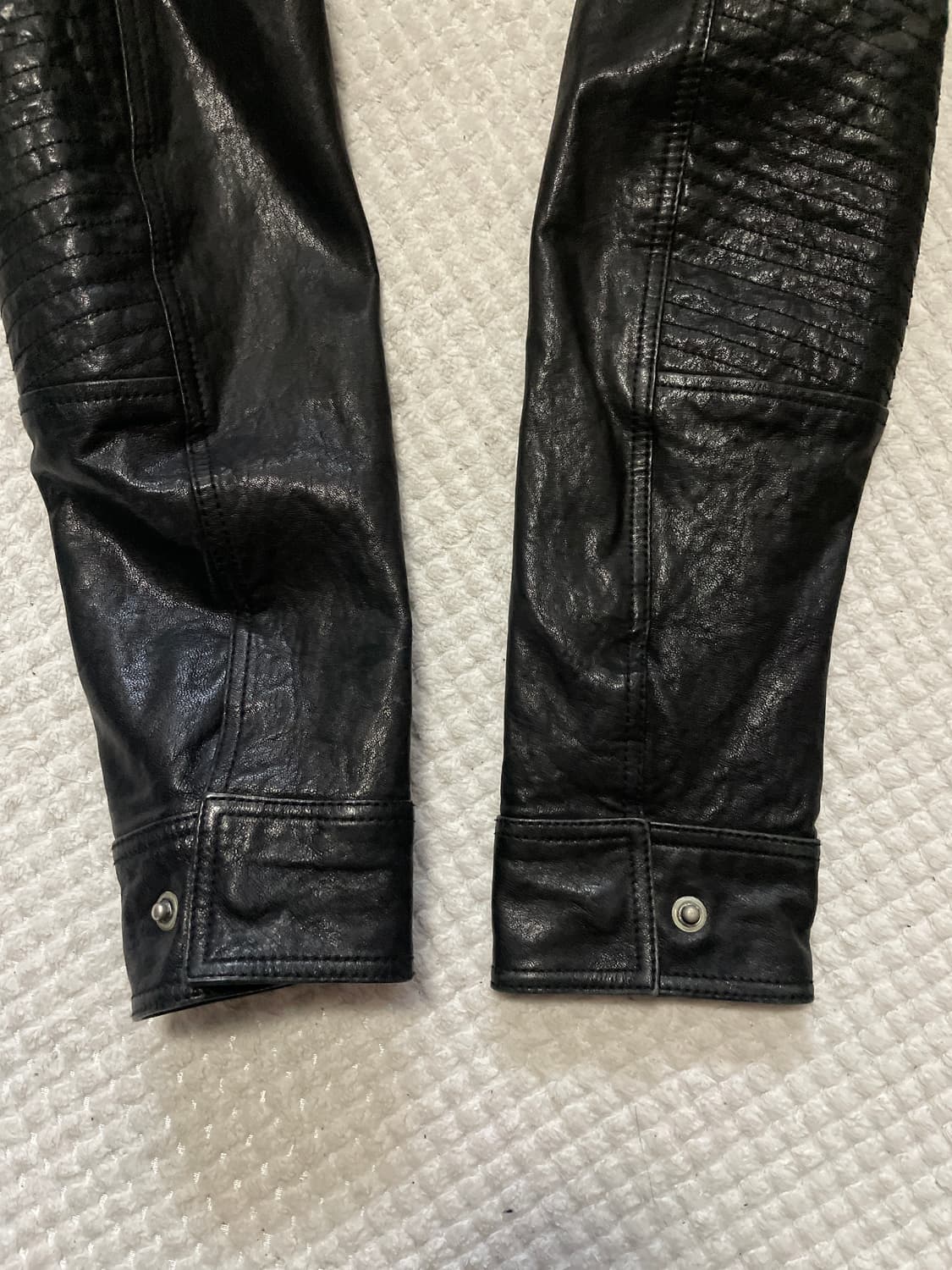 TATE 웨스턴 무드 램스킨 양가죽 절개 포켓 레더 자켓 상품이미지7