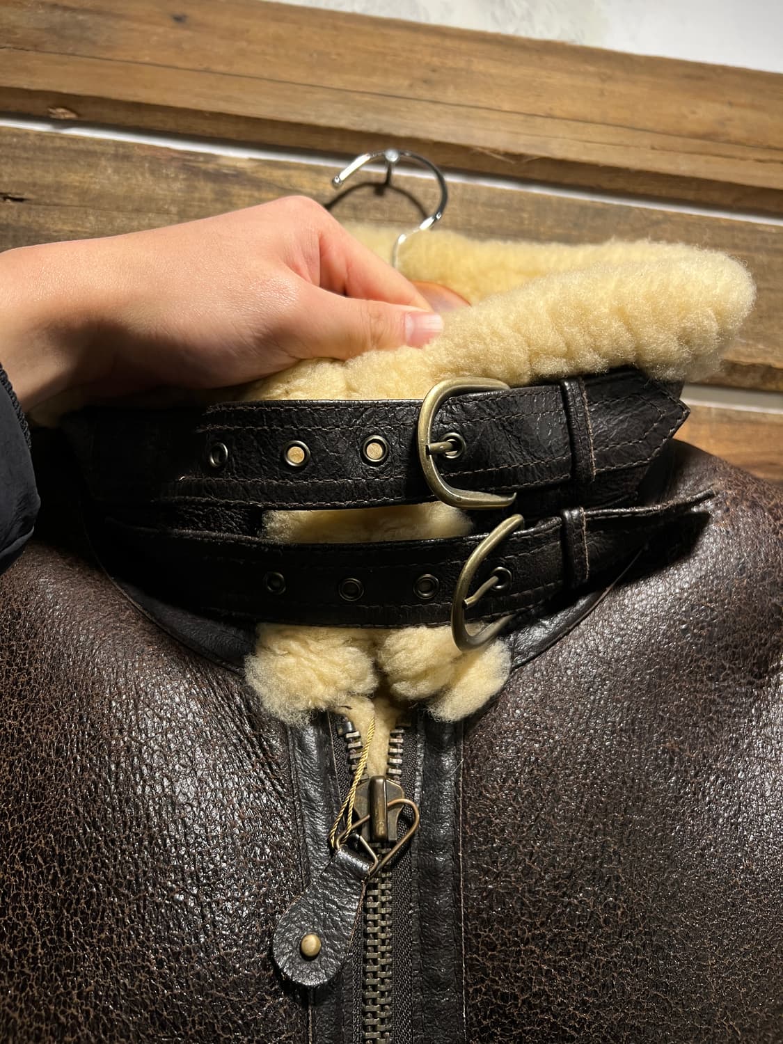 [M]90's TYPE B-3 리얼레더 무스탕 자켓 상품이미지3