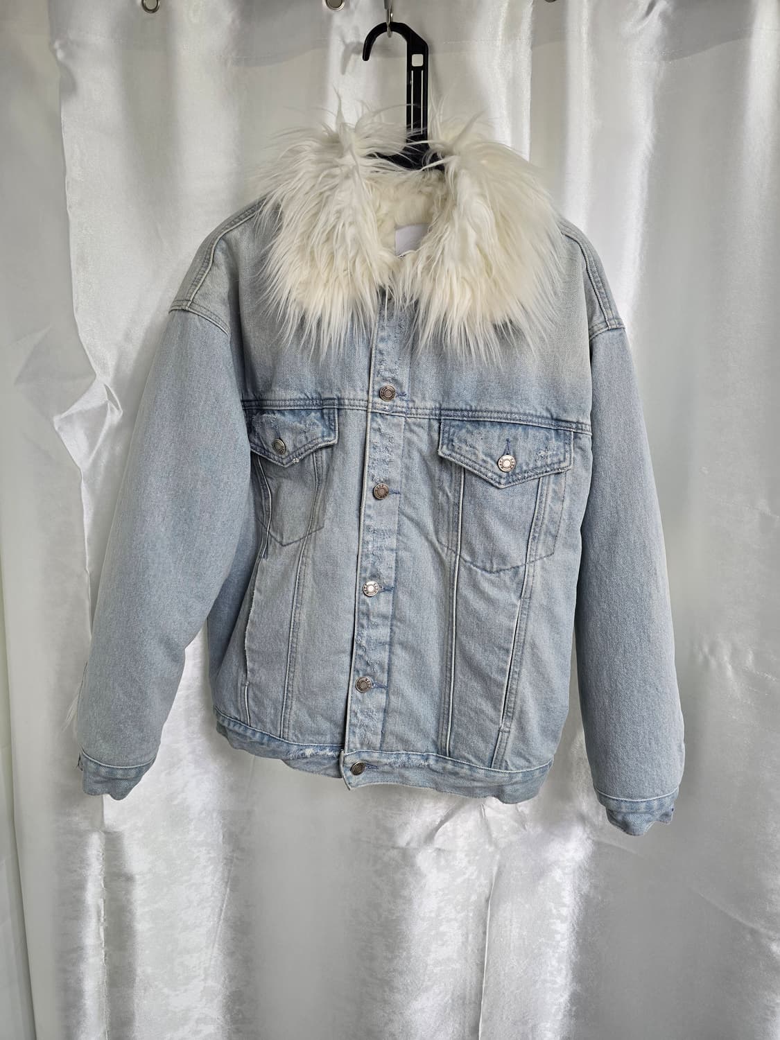 SJYP 퍼 칼라 데님 자켓 (1847) 상품이미지1