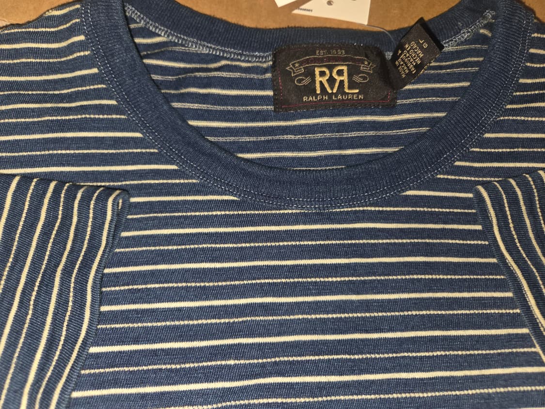 (새상품L) RRL 인디고스트라이프 크루넥 반팔 L 26ss 상품이미지2
