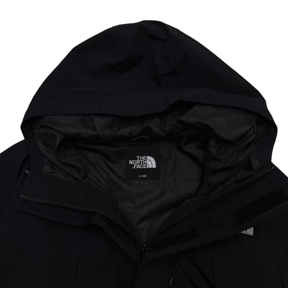 노스페이스 로고 블랙 후드 바람막이 100 상품이미지5