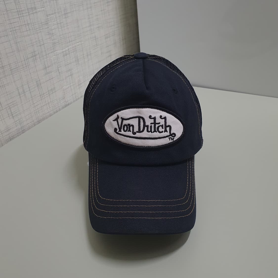 Von Dutch 본더치 스티치 빅로고 메쉬 볼캡 블랙 희귀 Y2K 상품이미지2