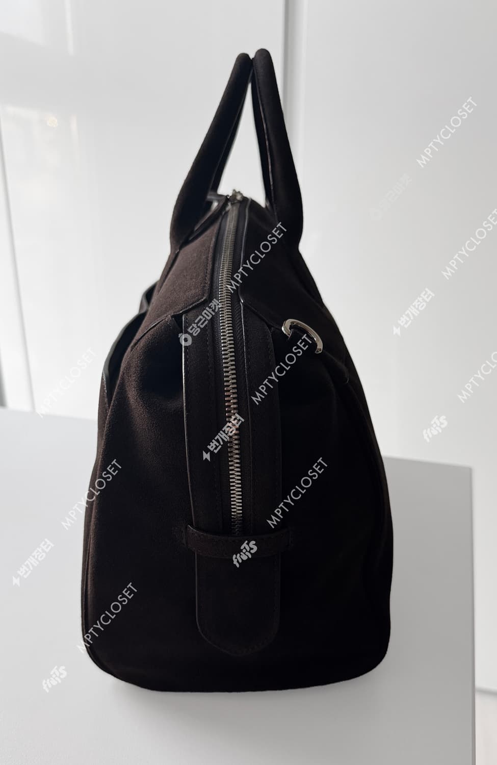 타임옴므 25fw 스웨이드 포켓 더플백 다크브라운 상품이미지5